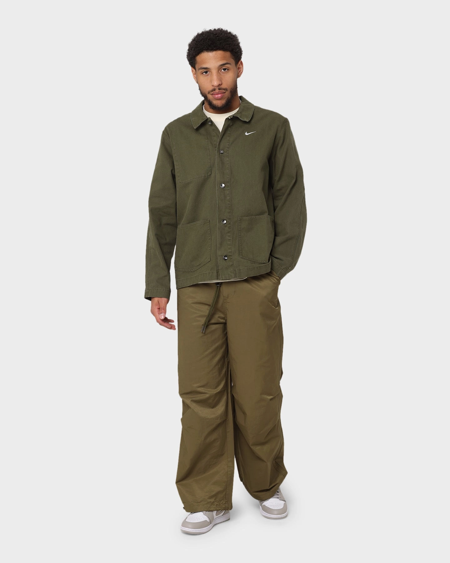 Nike Nike Life Unlined Chore Coat Jacket Rough Green/White Adventure-Ready Wear Breathable Comfort