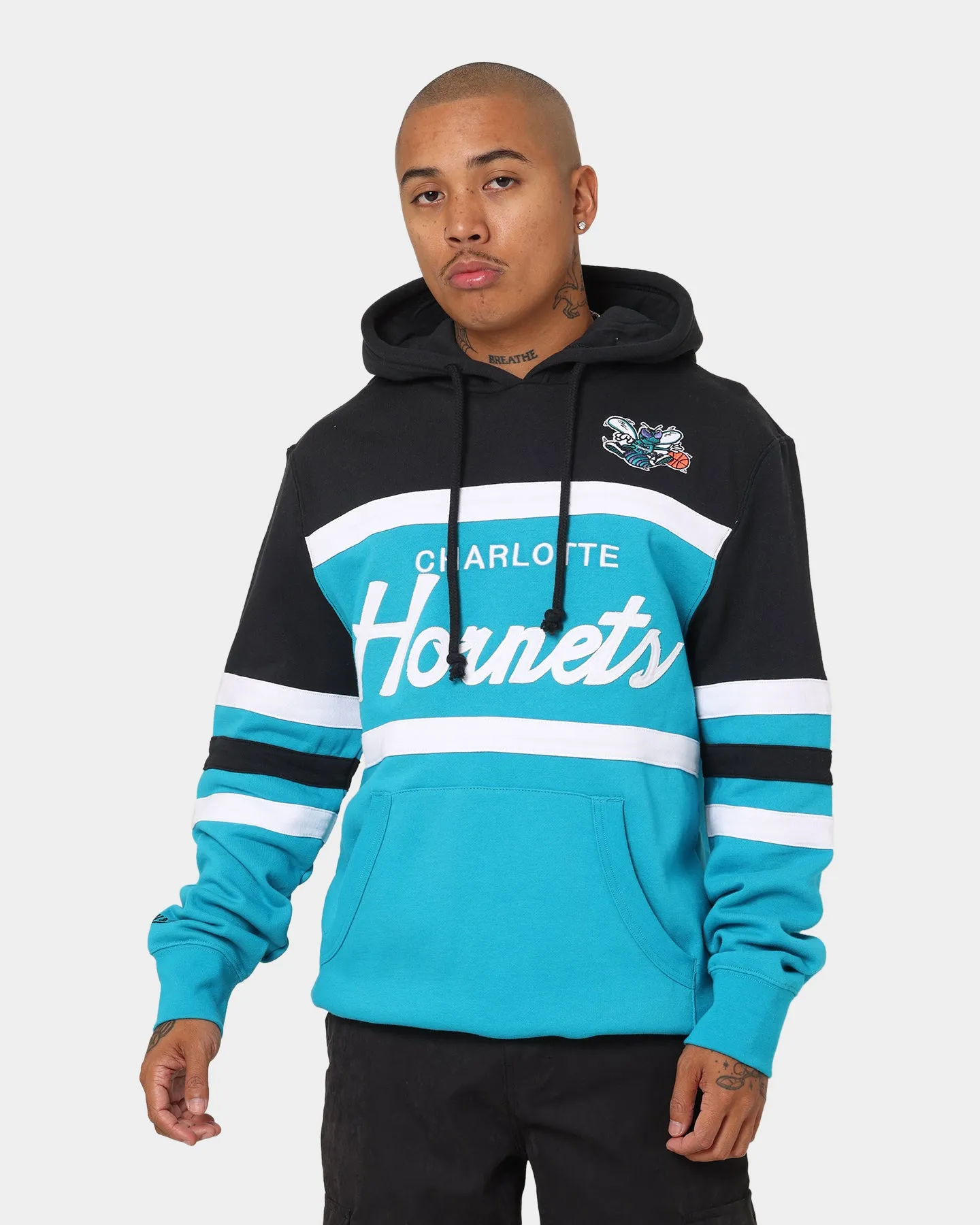 Chance Mitchell & Ness Charlotte Hornets Head Coach Hoodie Teal