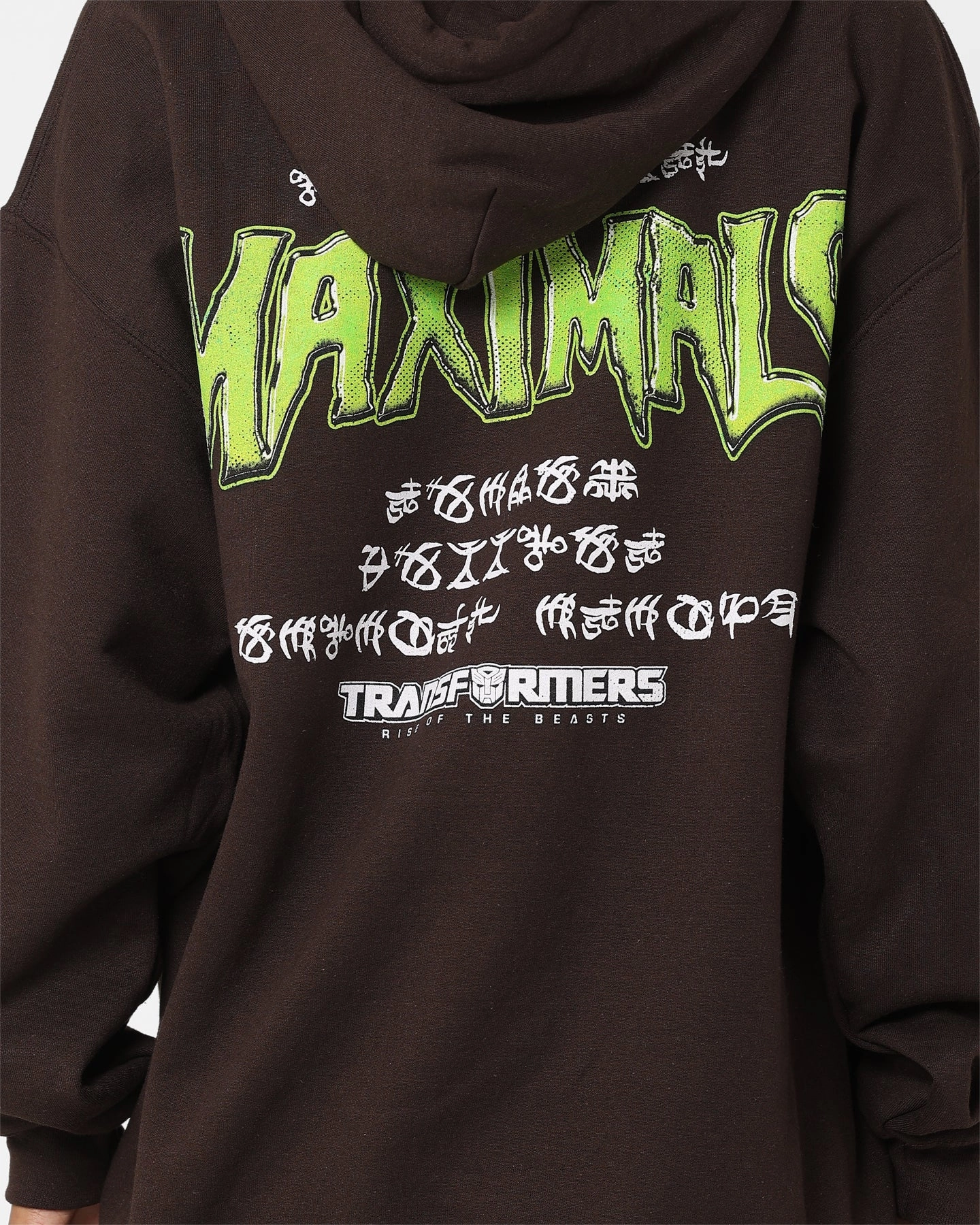 Trendy Fabric Goat Crew X Transformers Maximals Vintage Hoodie Brown Wash