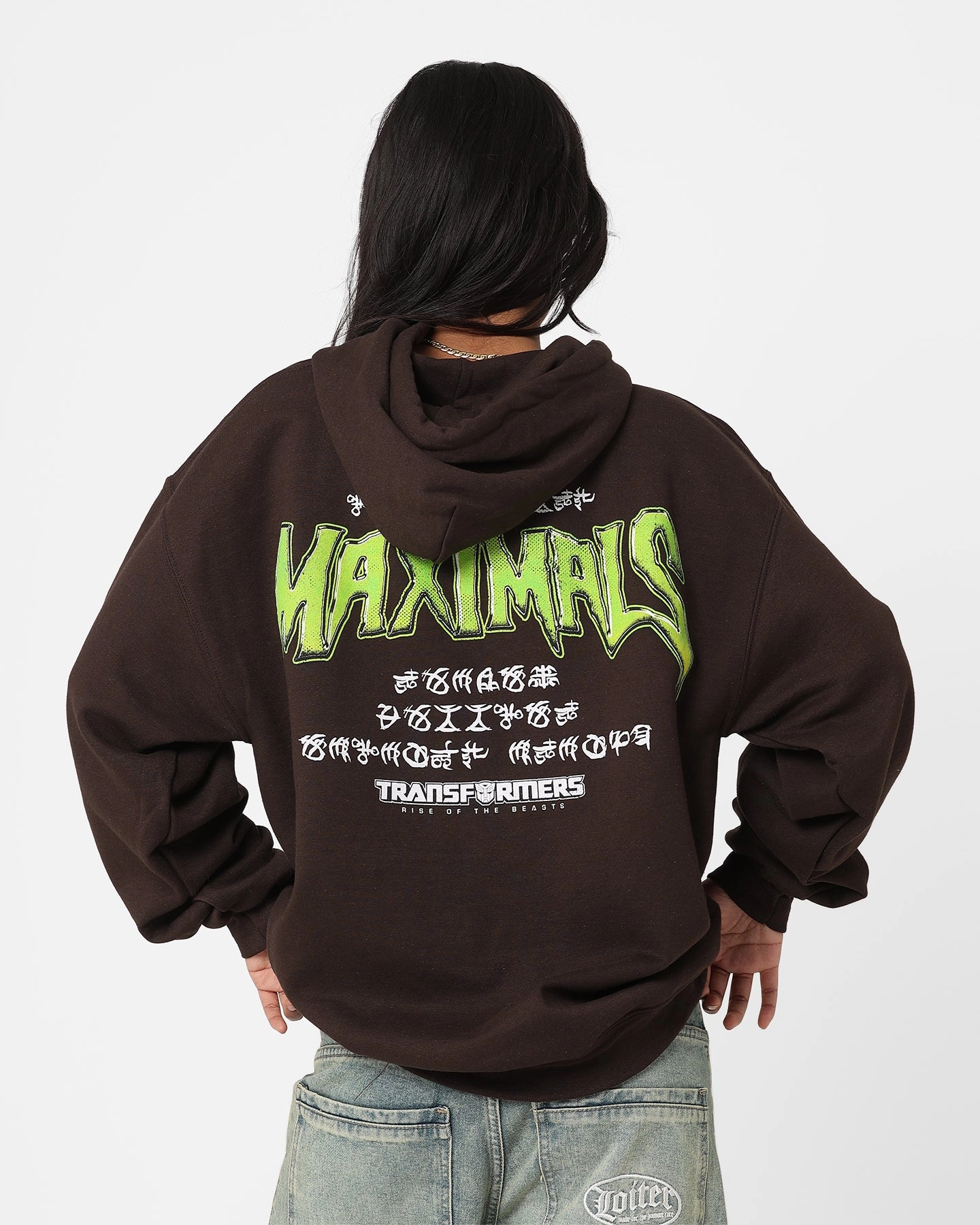 Spandex Enhanced Elasticity Dimensional Stability Weave Goat Crew X Transformers Maximals Vintage Hoodie Brown Wash