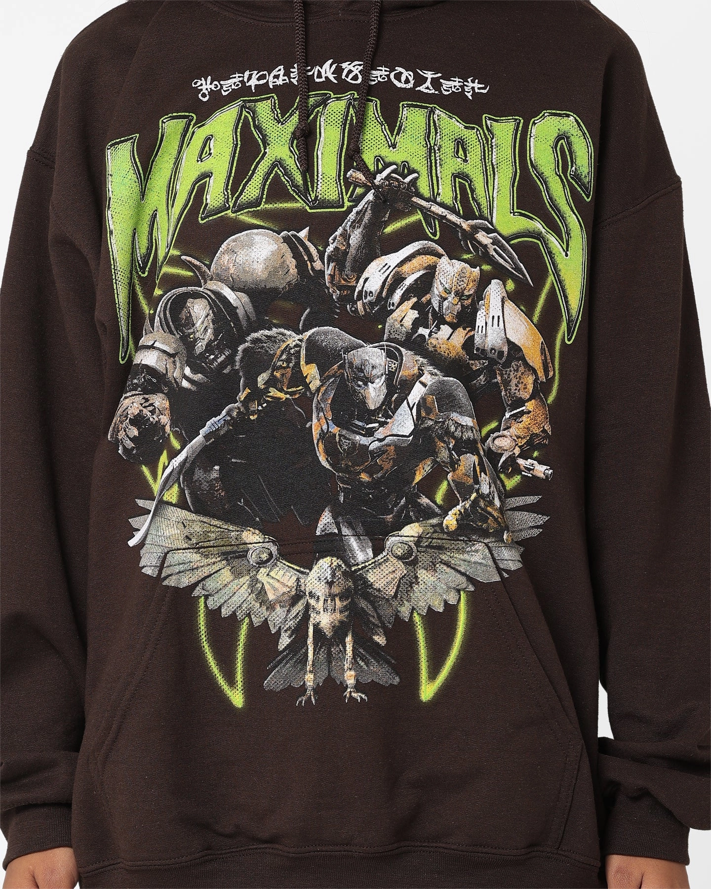 AntiPilling Treatment Goat Crew X Transformers Maximals Vintage Hoodie Brown Wash