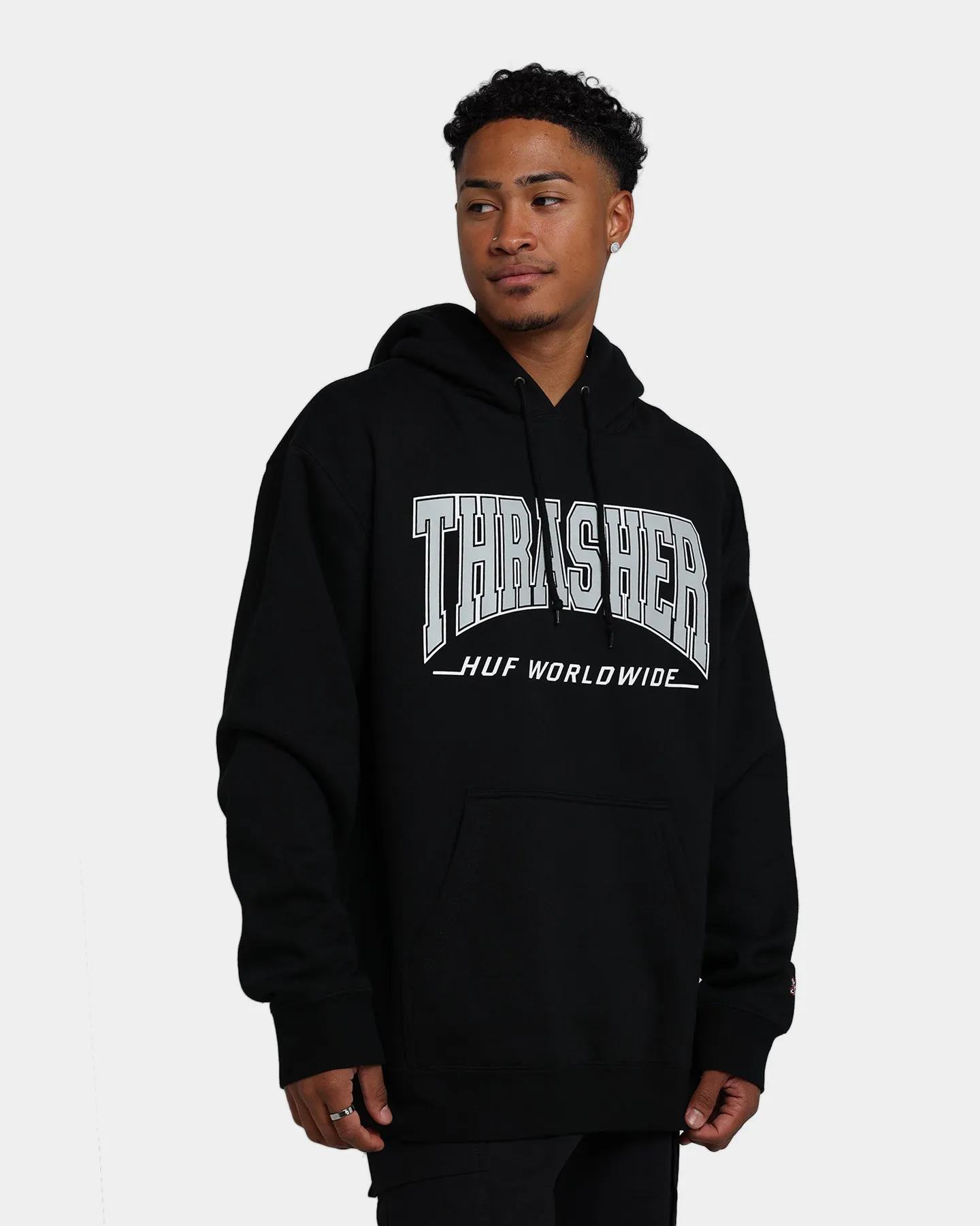 HUF X Thrasher Bayview Pullover Hoodie Black Sombrero