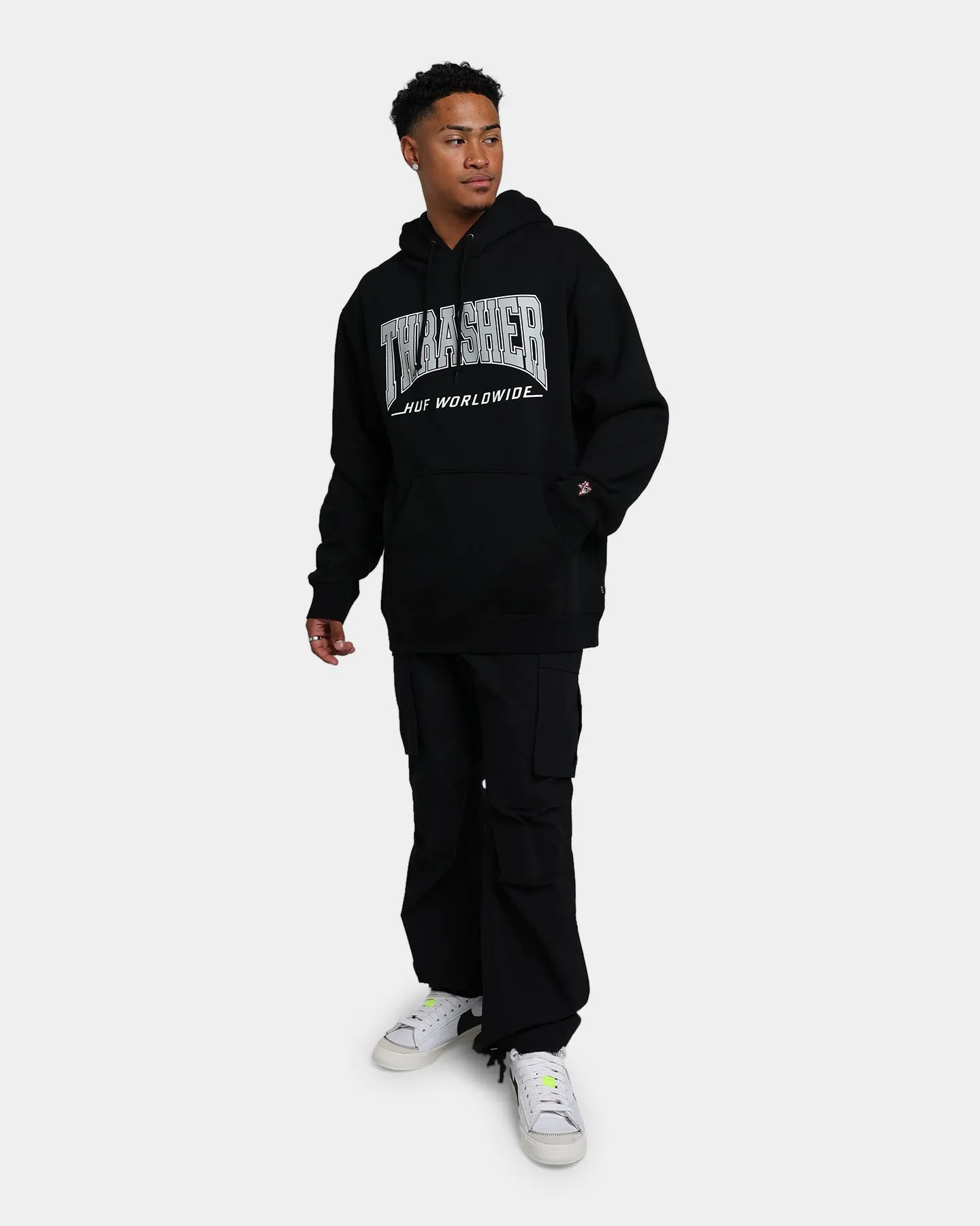 HUF X Thrasher Bayview Pullover Hoodie Black suburban residents