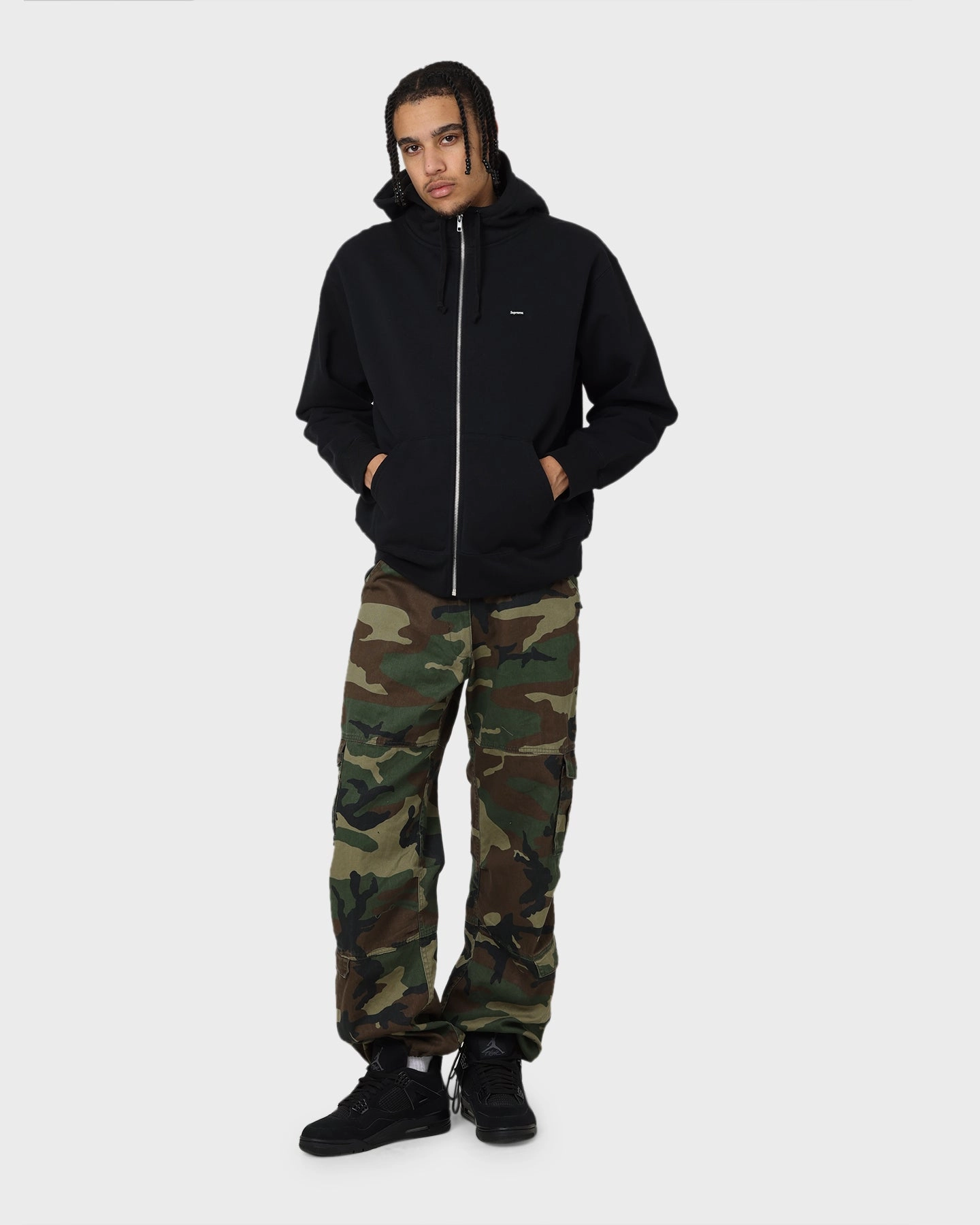 Easy Protection Supreme Box Facemask Zip Up Hooded Sweatshirt Black