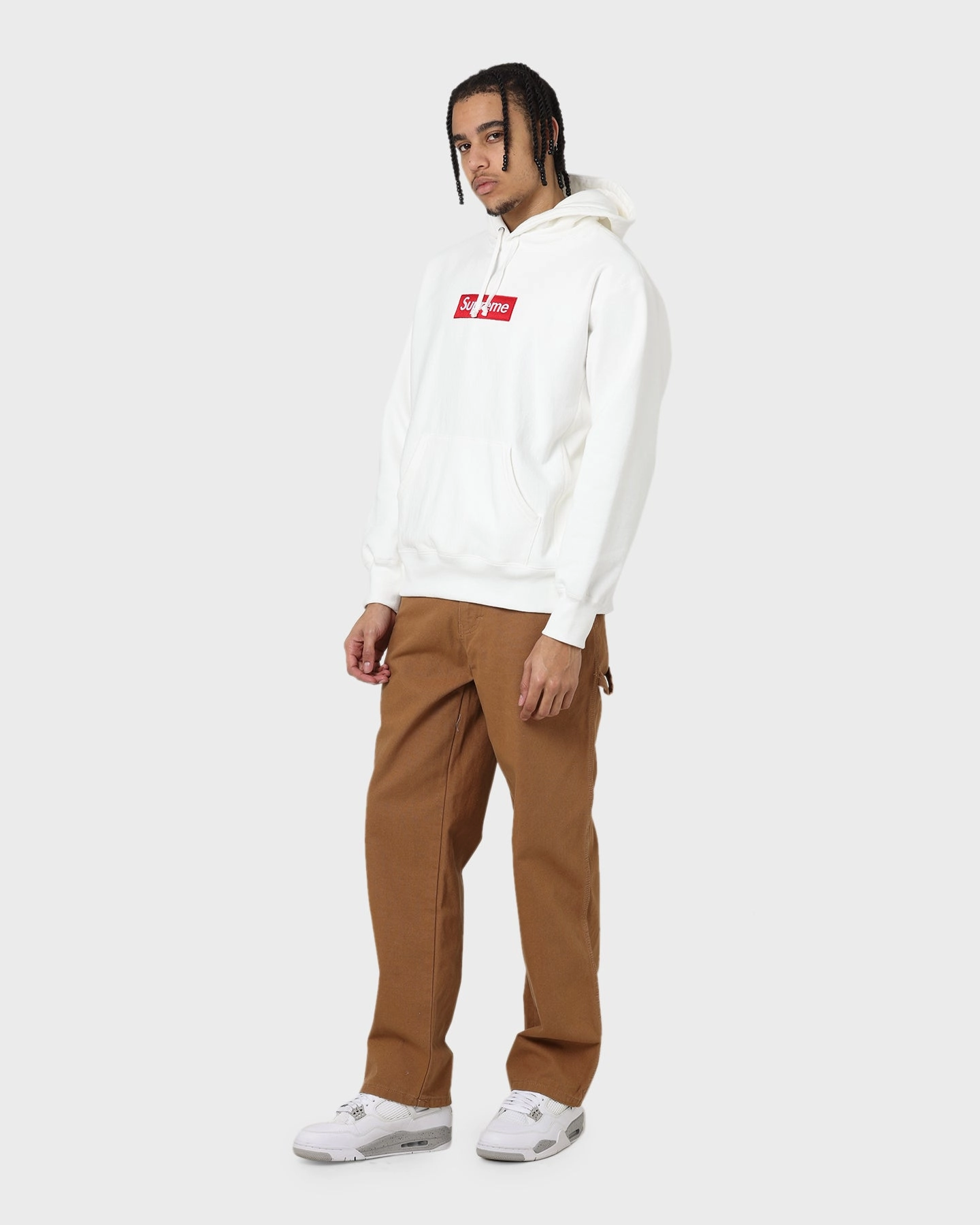Supreme Box Logo Hooded Sweatshirt White Anti-static suitable for city tours