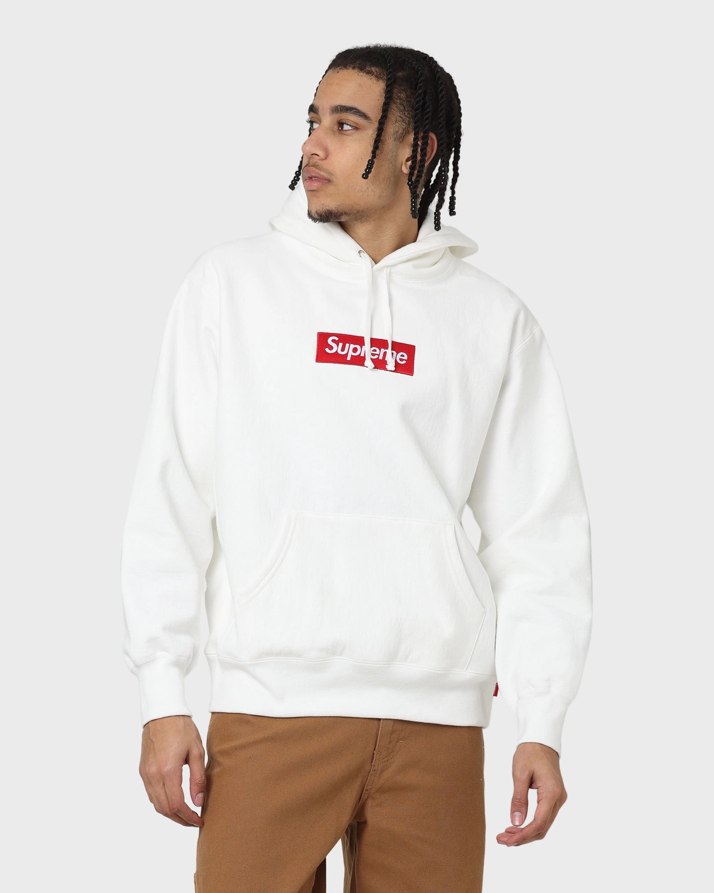 Supreme Box Logo Hooded Sweatshirt White Frictionless Cuffs