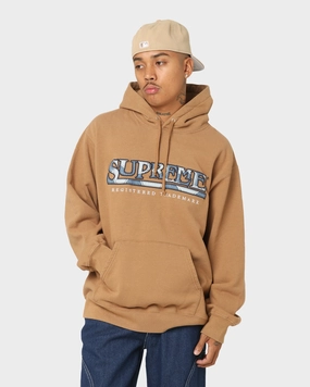 Outdoor Fashion Supreme Denim Logo Hoodie Brown