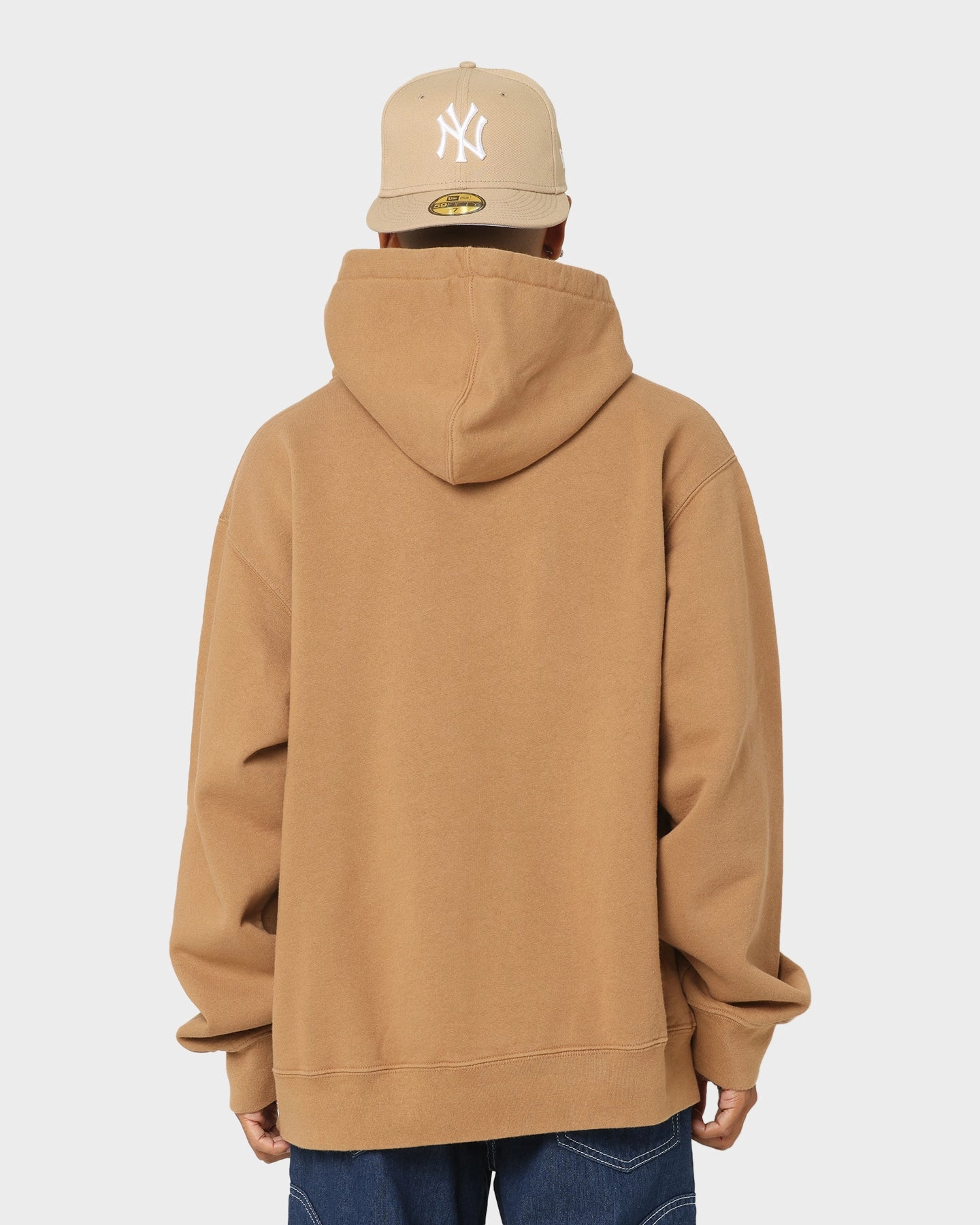 Supreme Denim Logo Hoodie Brown Sleek Fit Reservation