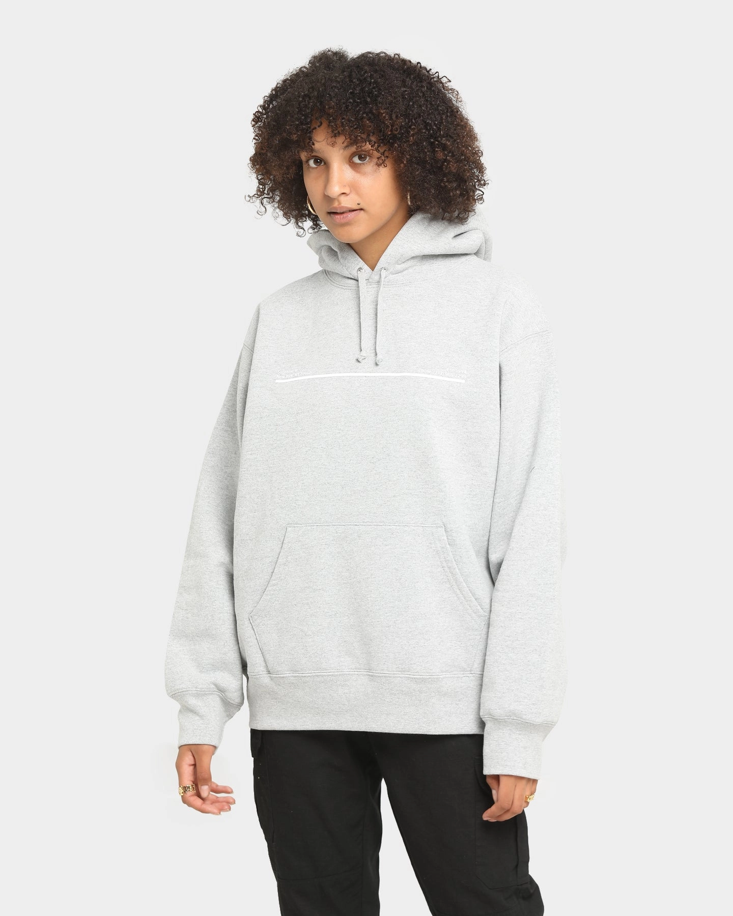 Supreme Shop Hooded Sweatshirt Heather Grey Surfer