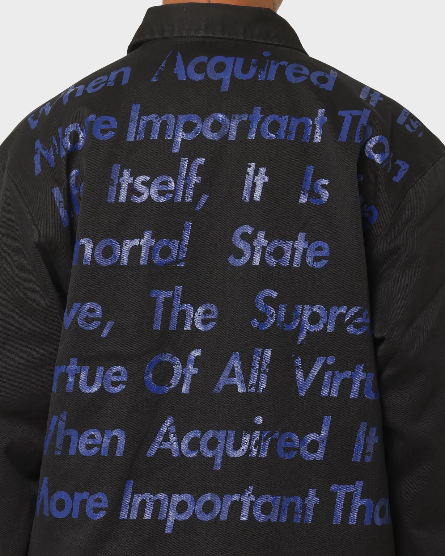 Supreme X Junya Printed Work Jacket Black Essential Warmth Cold Weather Wear