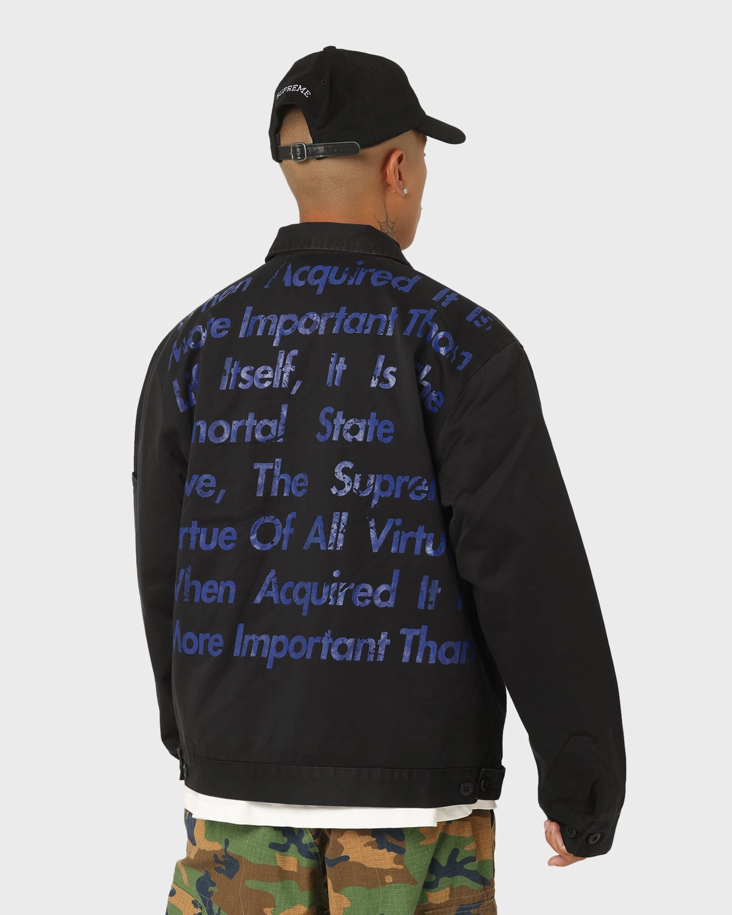 Supreme X Junya Printed Work Jacket Black Slide Strap Waistband