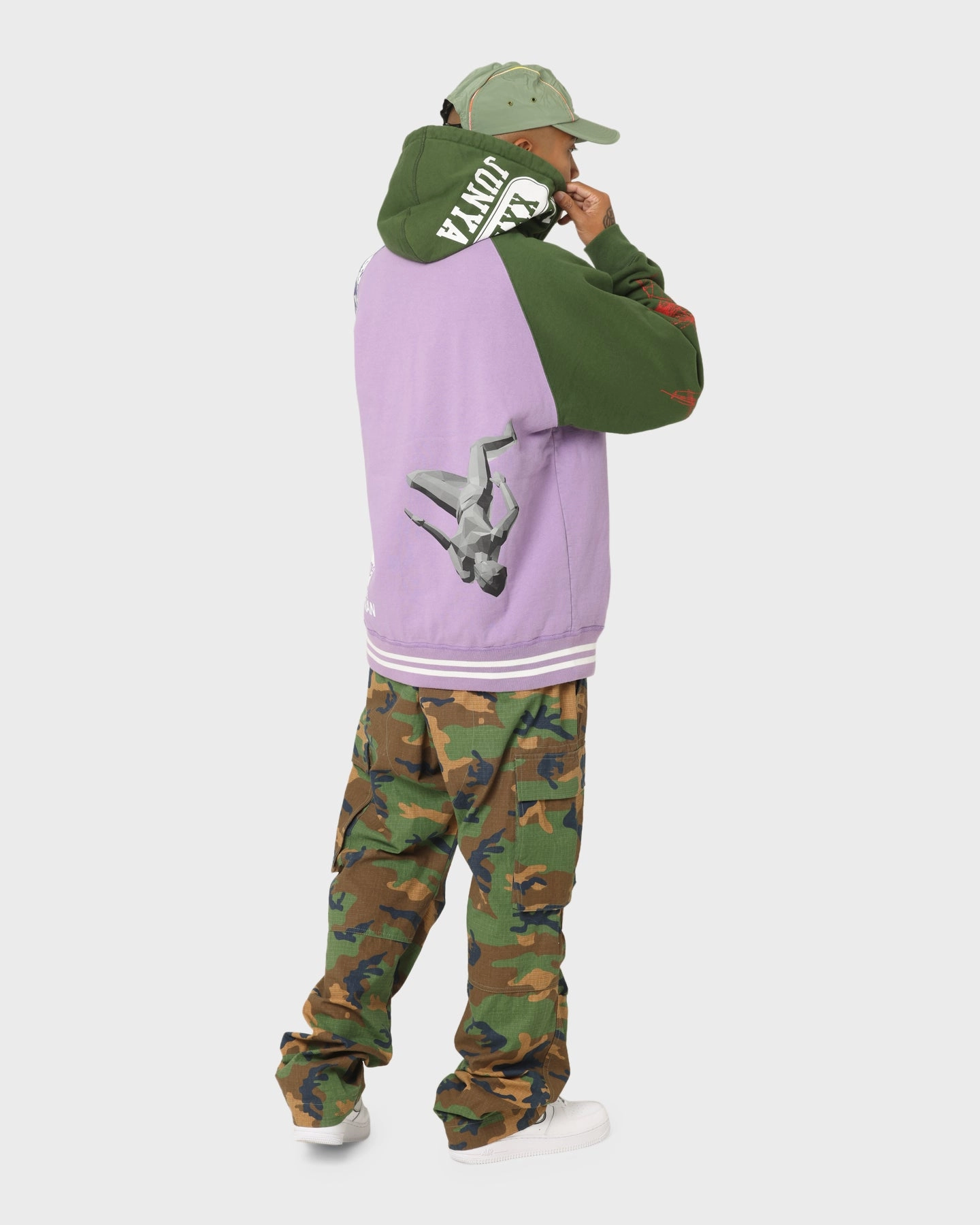 Aid Supreme X Junya Zip Up Hooded Sweatshirt Violet