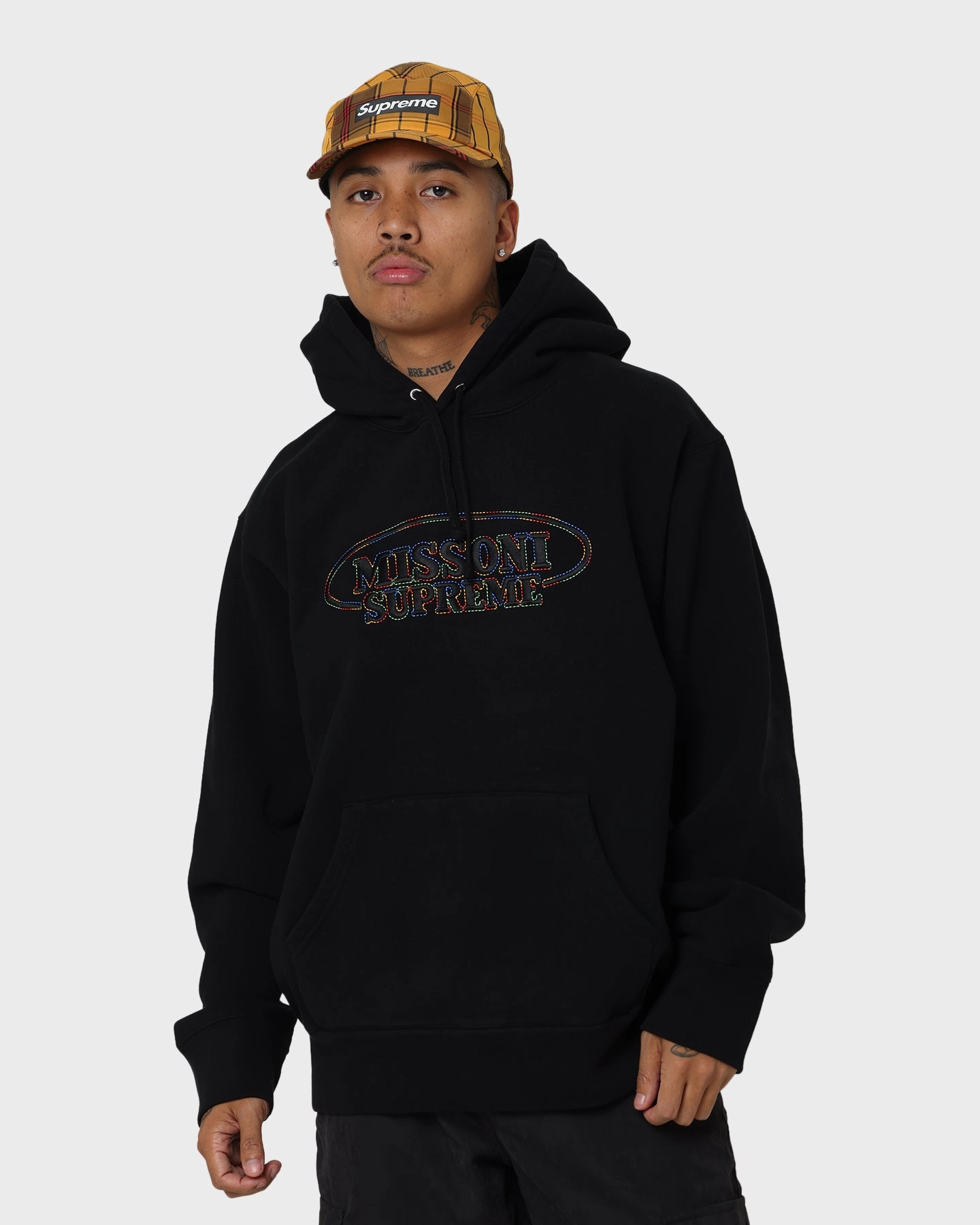 Supreme X Missioni Hooded Sweatshirt Black Suitable for team sports