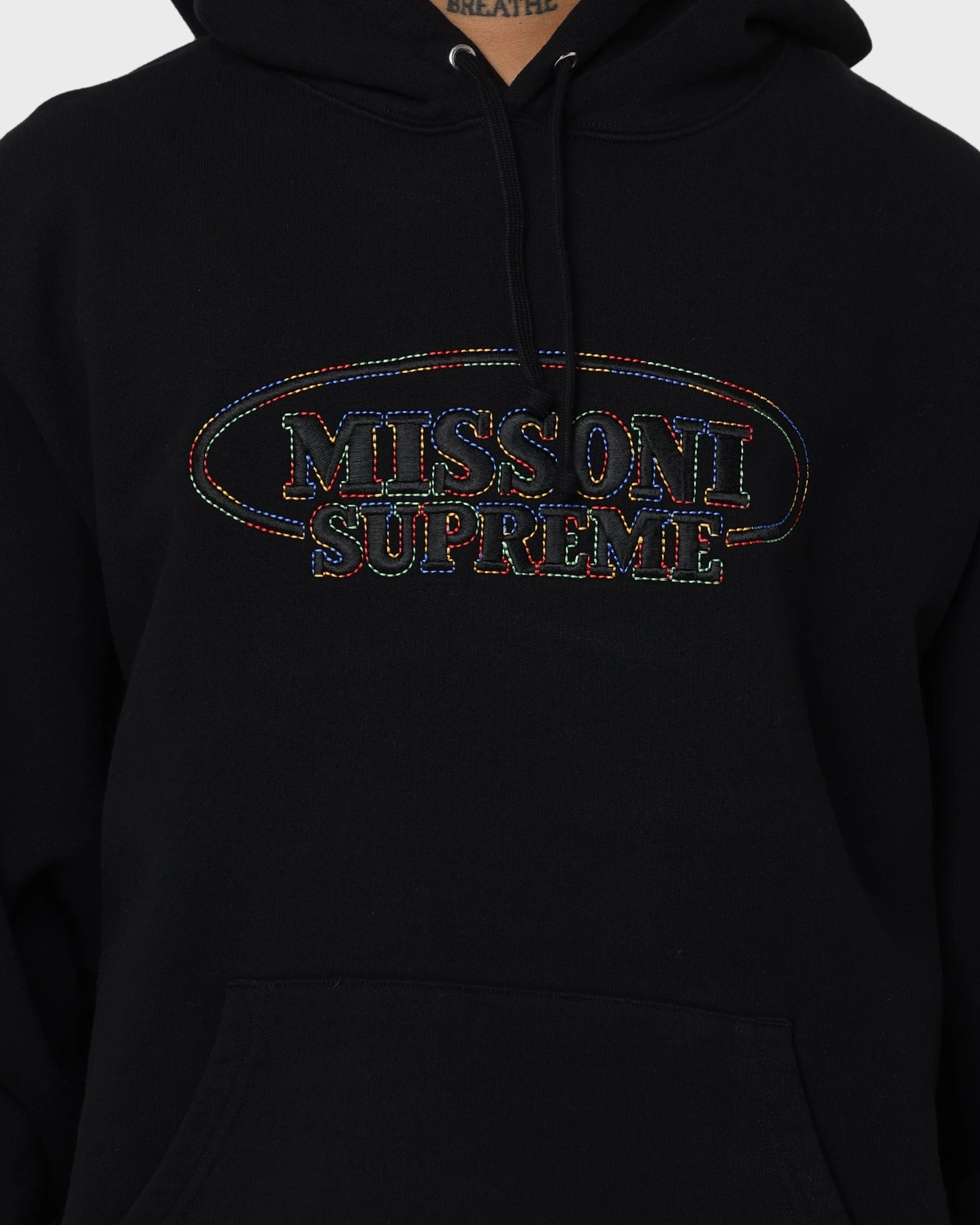 Moisture Wicking Lining Supreme X Missioni Hooded Sweatshirt Black