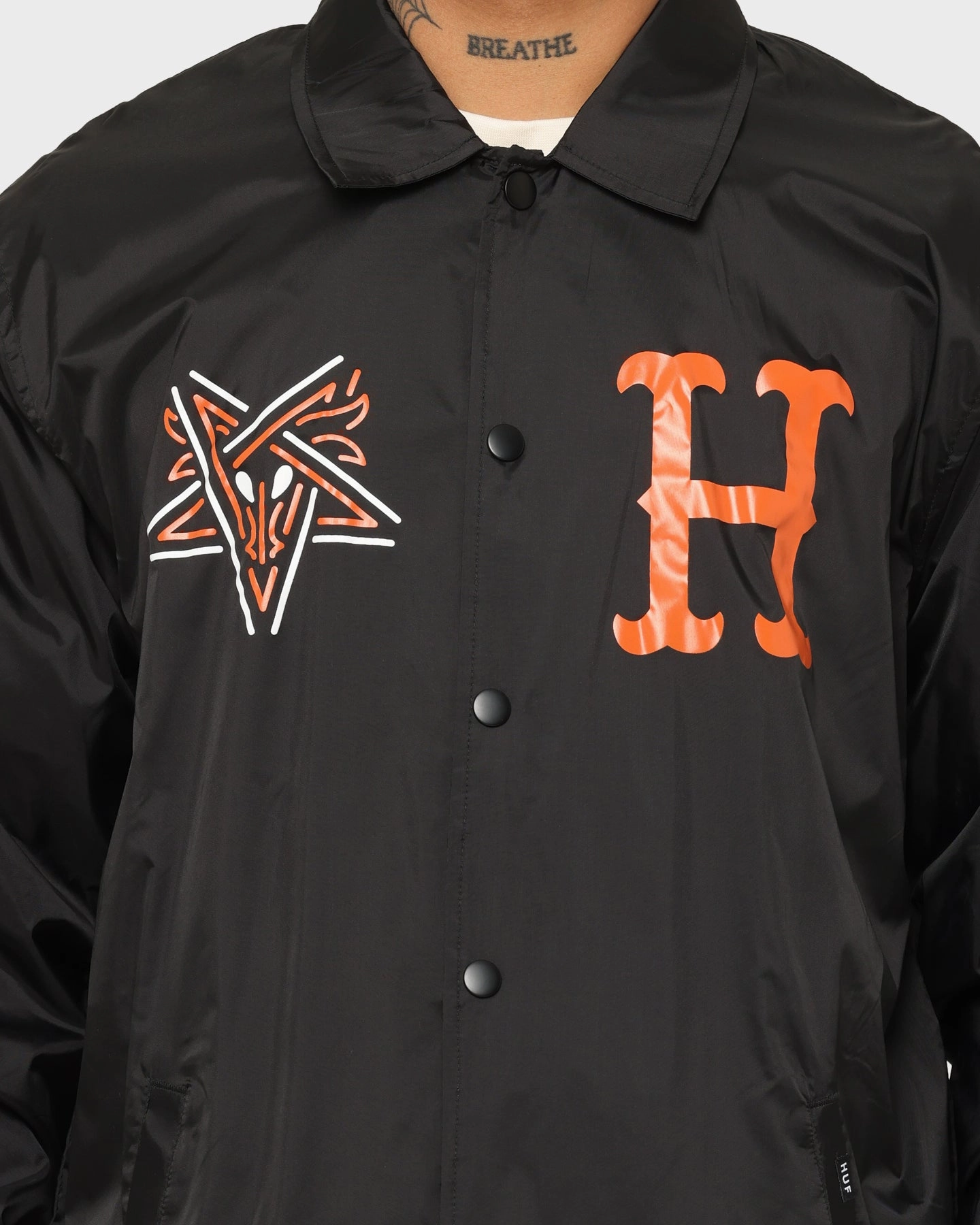 HUF X Thrasher Split Coaches Jacket Black Casual Outdoor Wear
