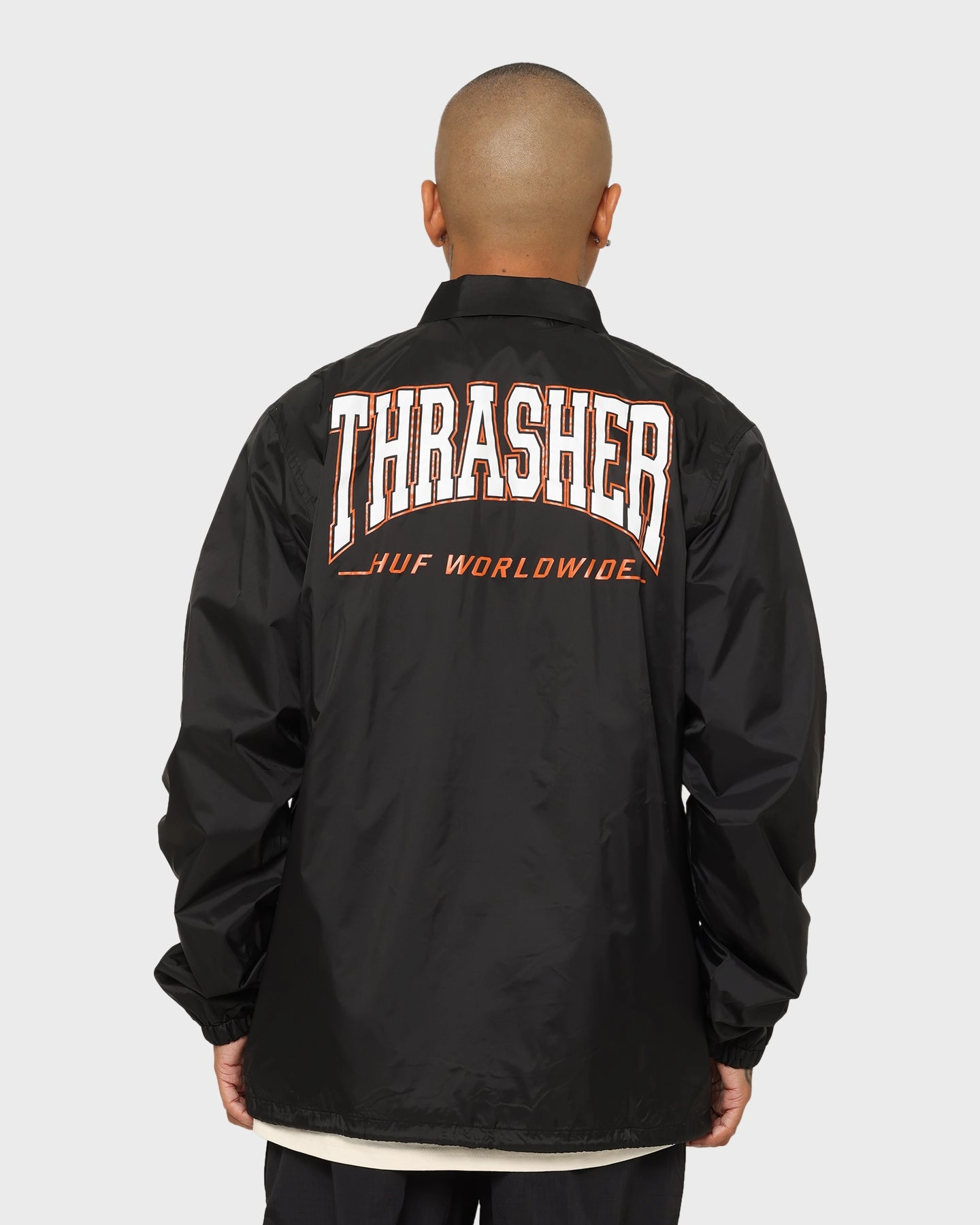 Adjustable Drawstrings Publish HUF X Thrasher Split Coaches Jacket Black