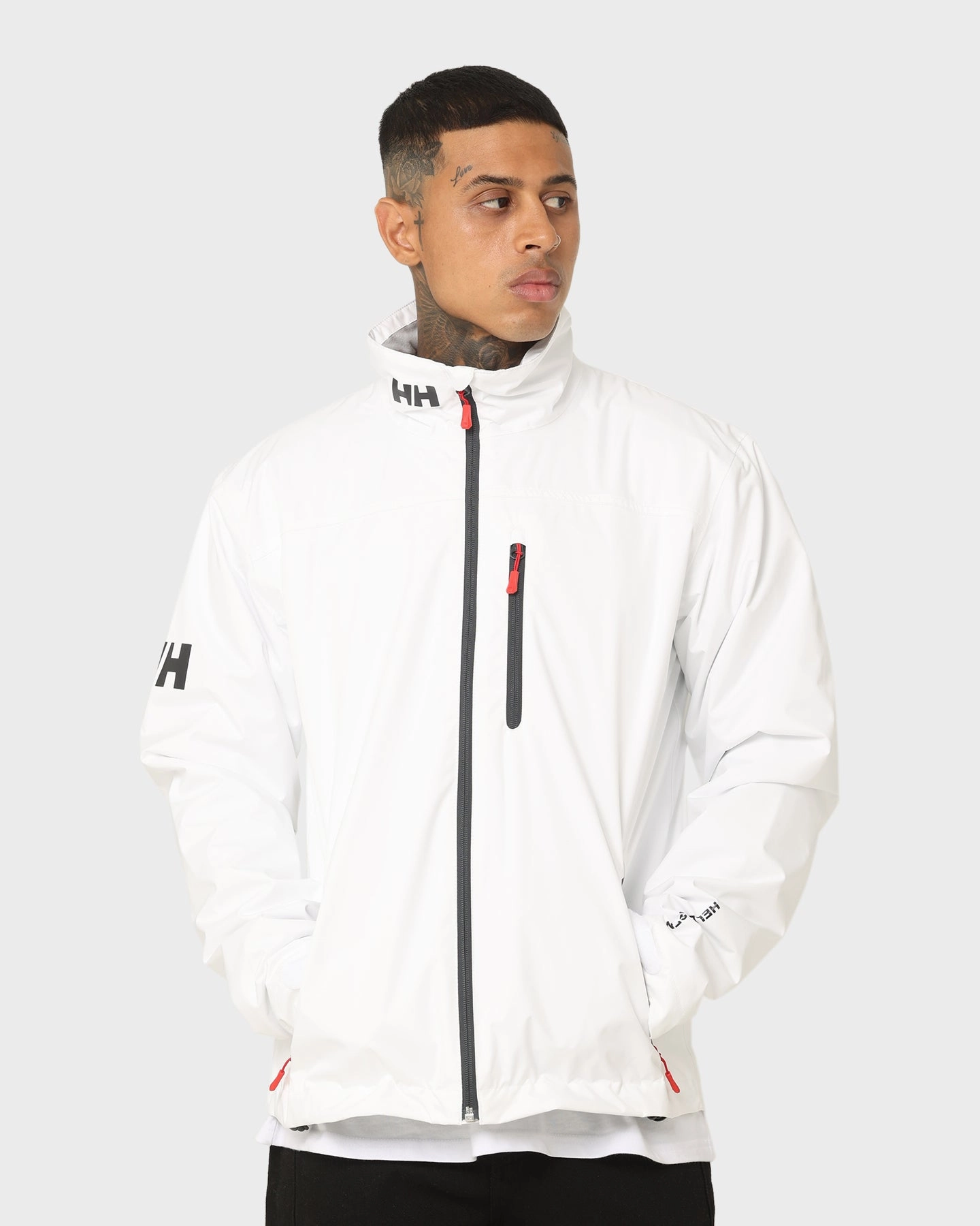 Helly Hansen Crew Midlayer Jacket Bright White Moisture Wicking Layer