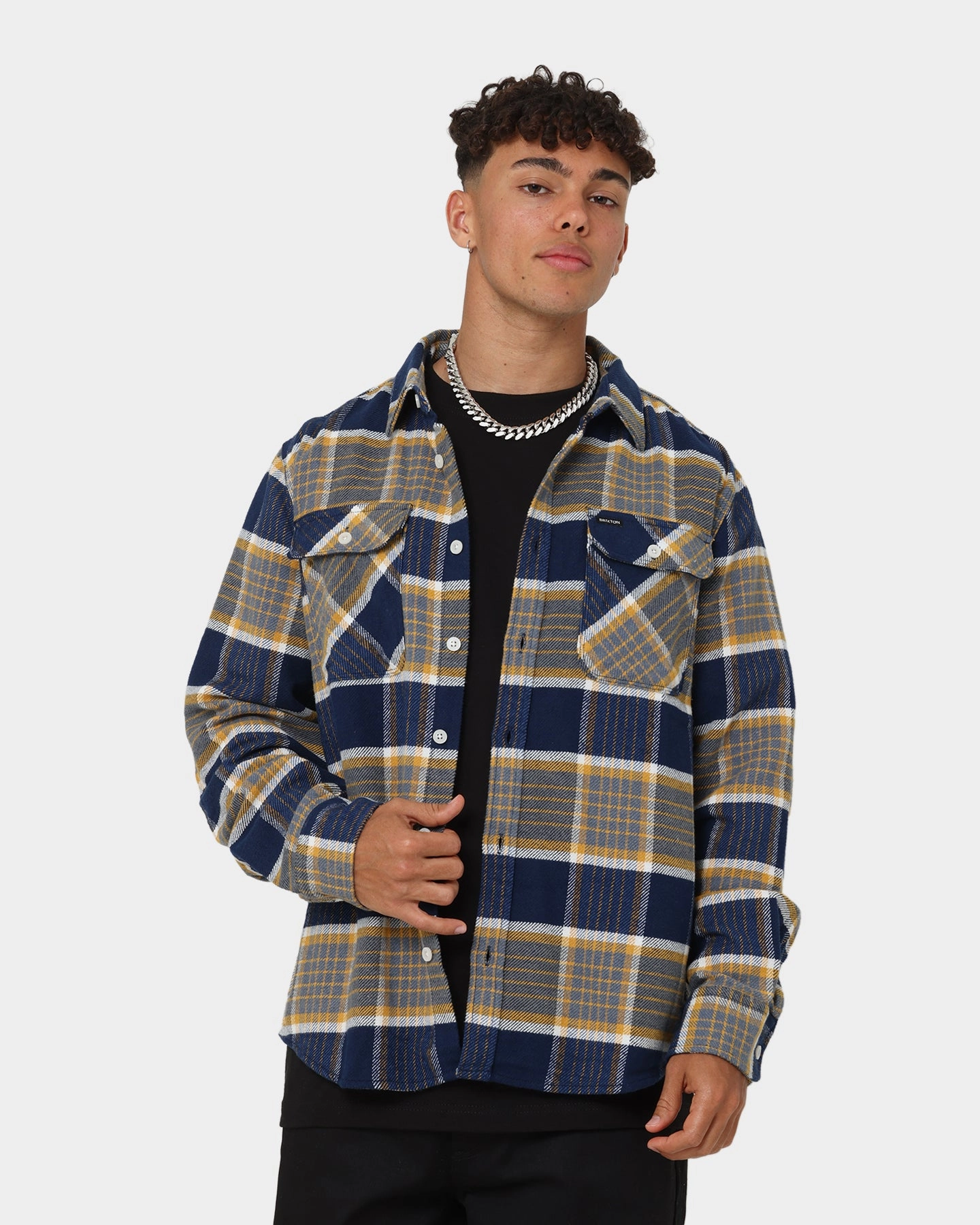 Brixton Bowery Flannel Jacket Moonlit Ocean suitable for individual sports Cozy Lining