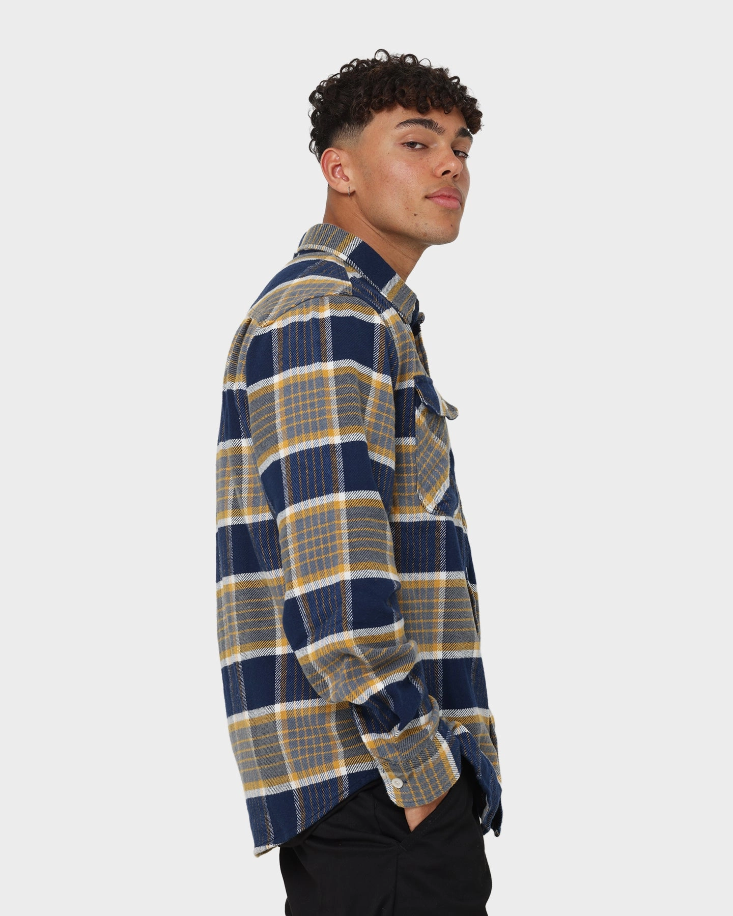 Suggest Rugged Durability Brixton Bowery Flannel Jacket Moonlit Ocean