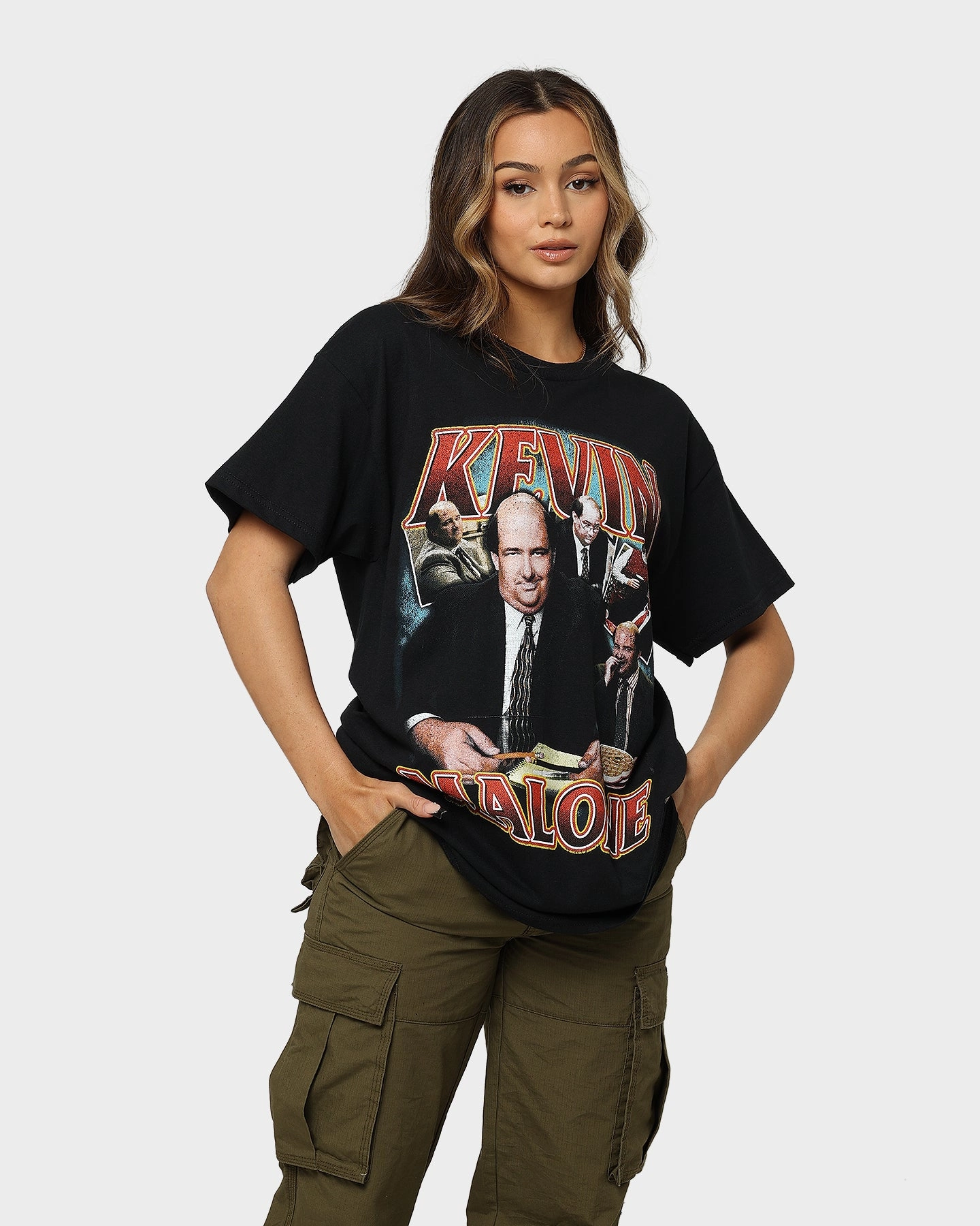 American Thrift X The Office Kevin Malone Vintage T-Shirt Black Modern Smart Breathable Look