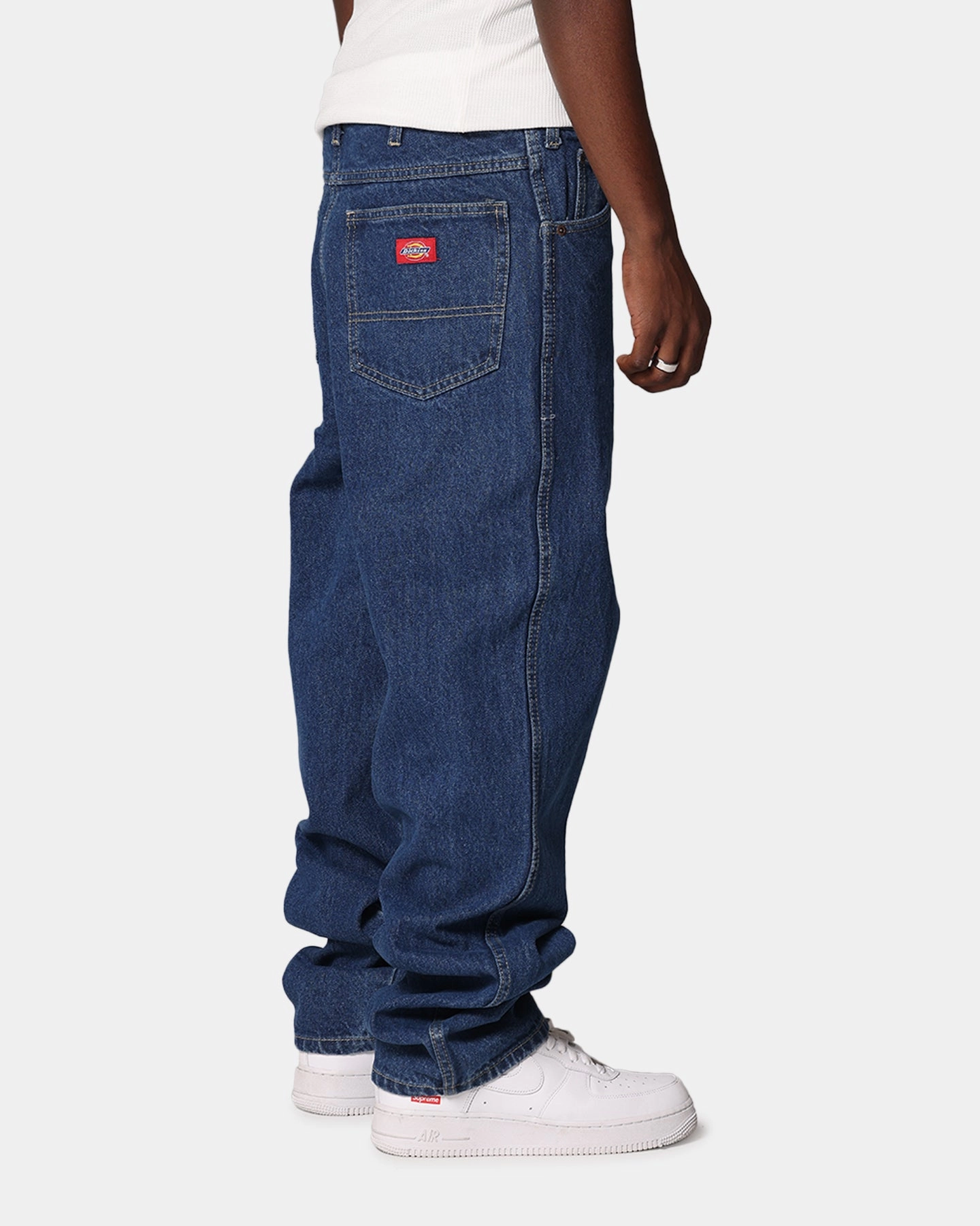 Dickies Relaxed Straight Denim Jeans Stone Washed Indigo Basic Outfit