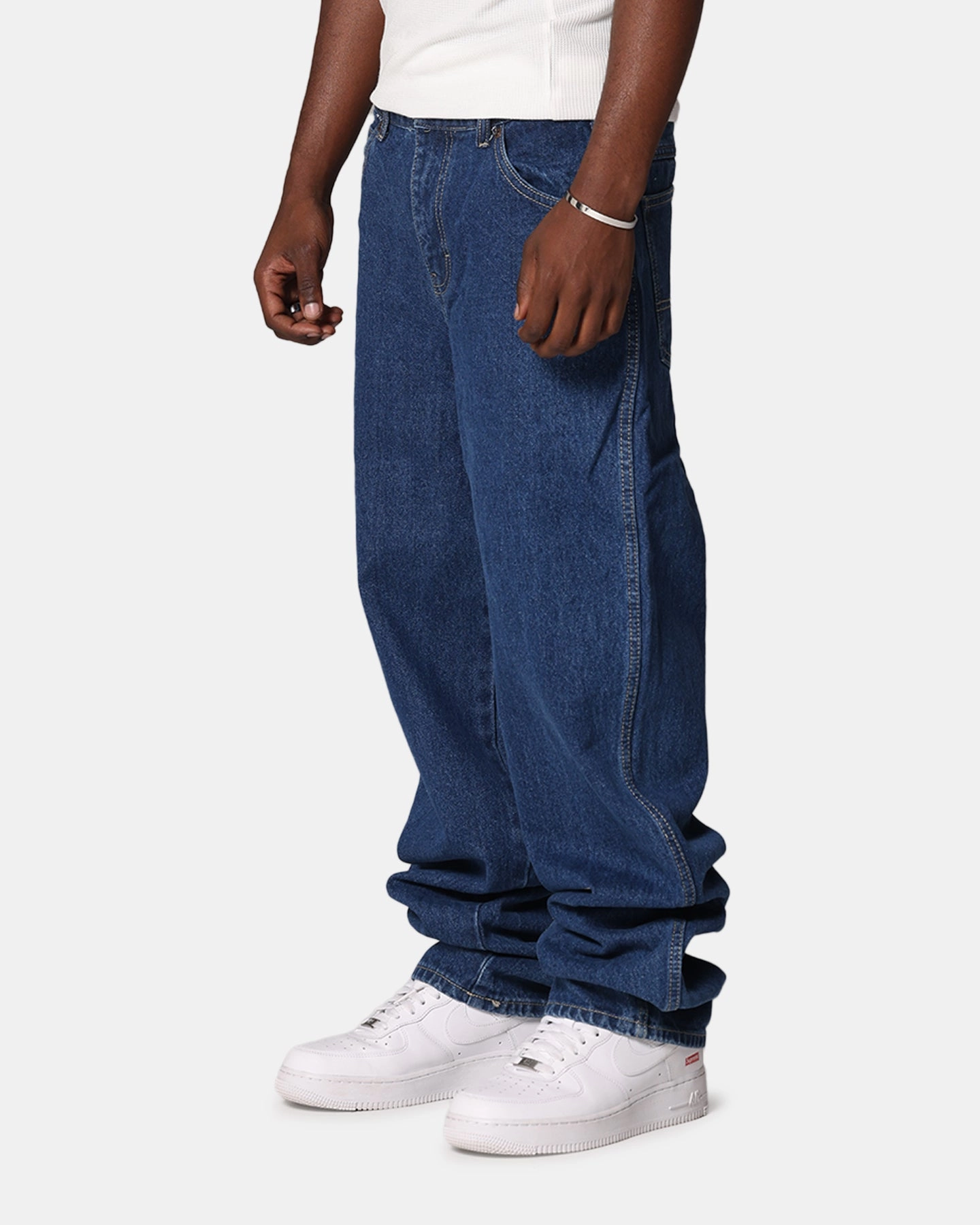 Fashionable Touch Soft Texture Dickies Relaxed Straight Denim Jeans Stone Washed Indigo