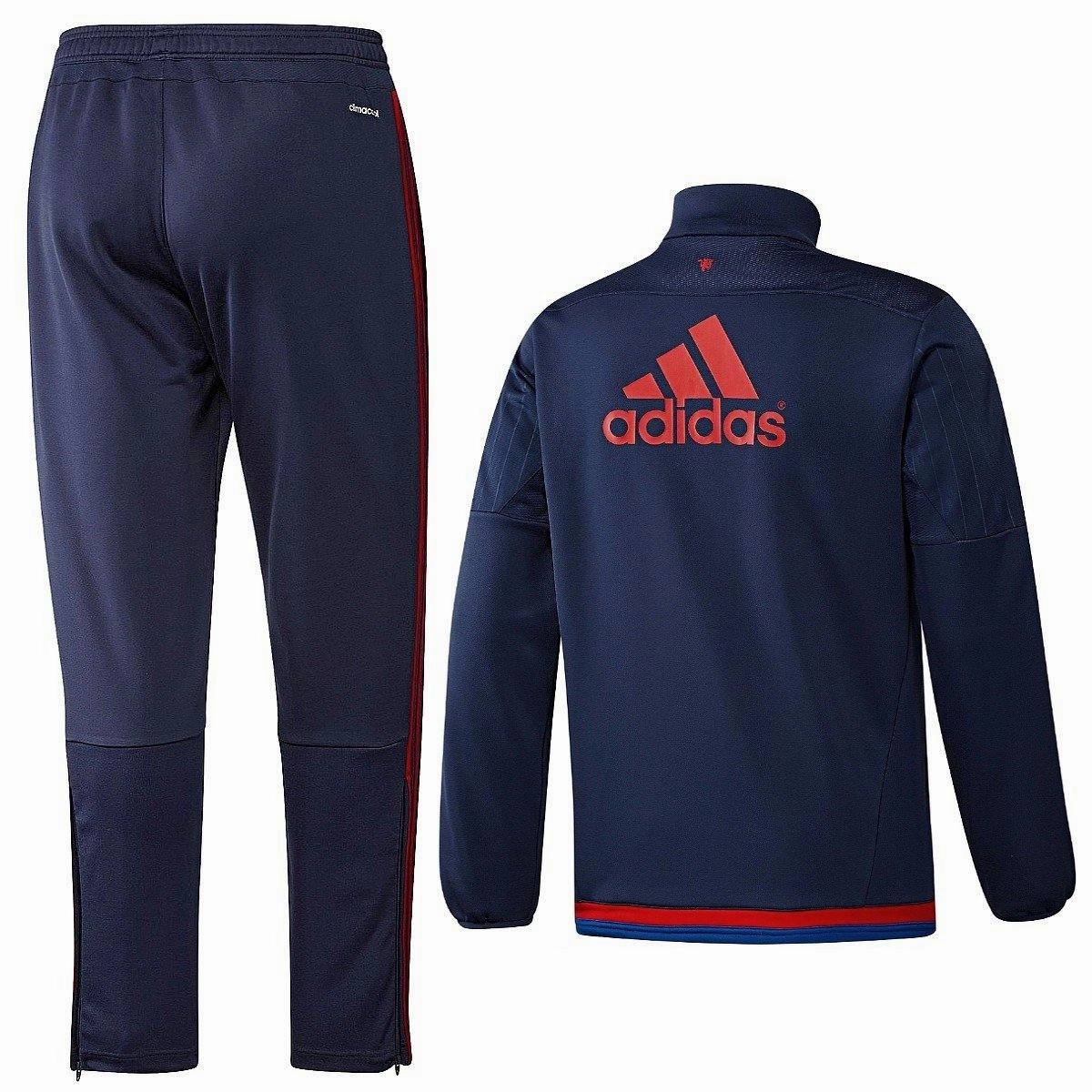 Button-down style space-saving Manchester United Technical Training Soccer Tracksuit 2015/16 - Adidas