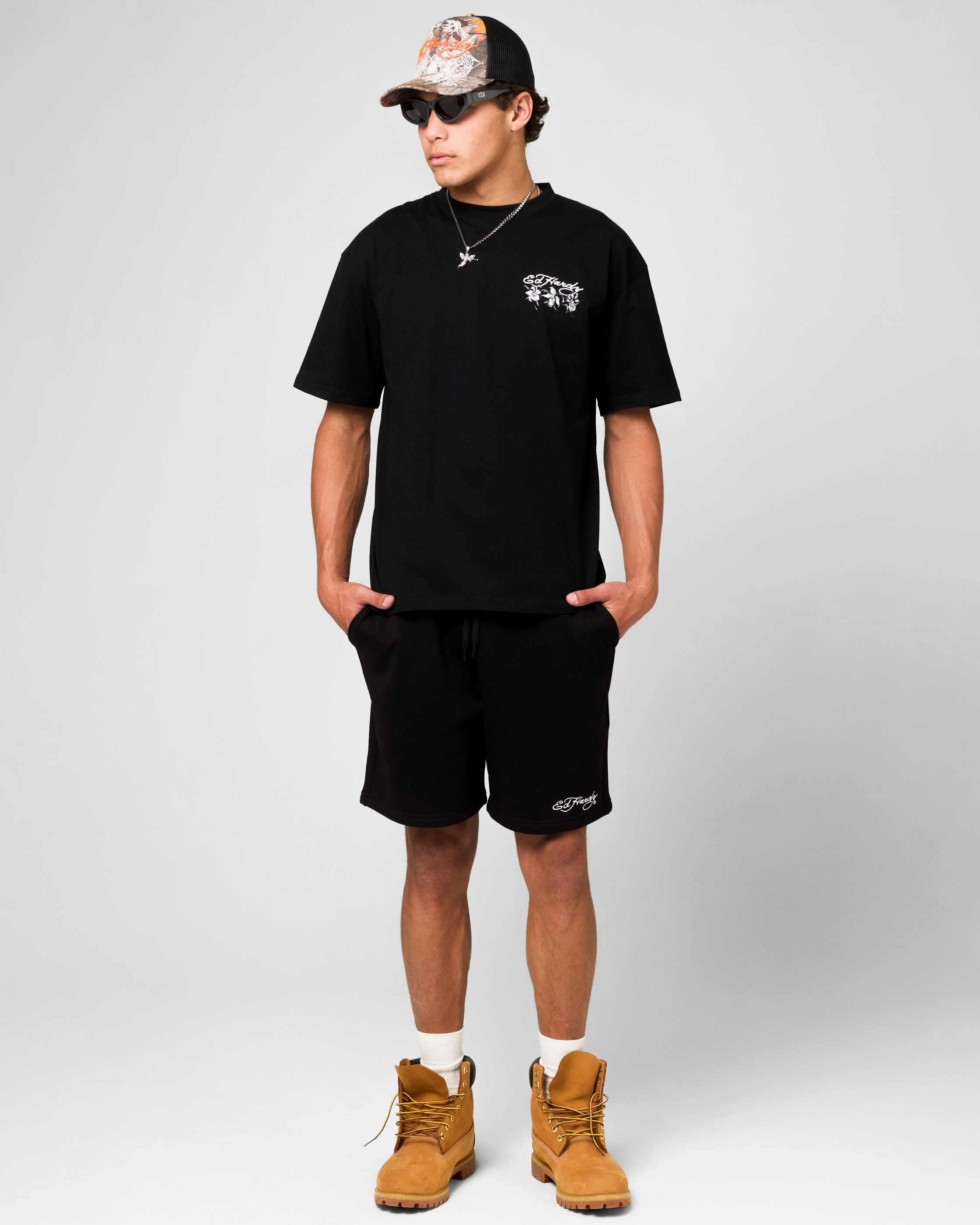 Ed Hardy Skull Fleece Shorts Black day trip