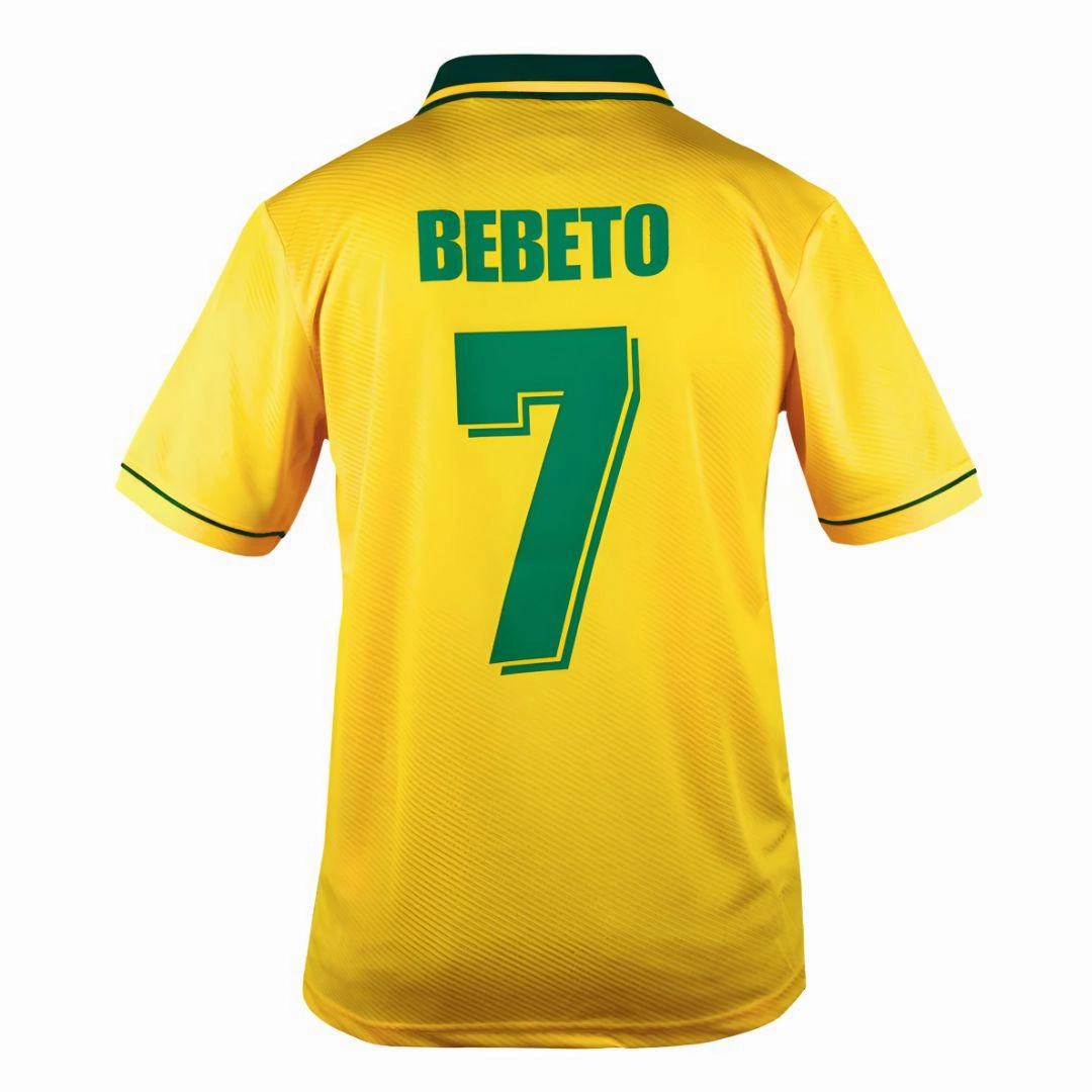 Athletic Silicone Trim Adjustable Drop Tail 1994 BRAZIL HOME JERSEY