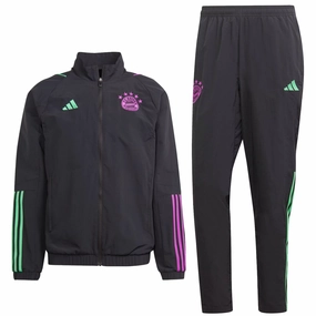 Shock Dissipation Tech coal Bayern Munich black presentation Soccer tracksuit 2023/24 - Adidas