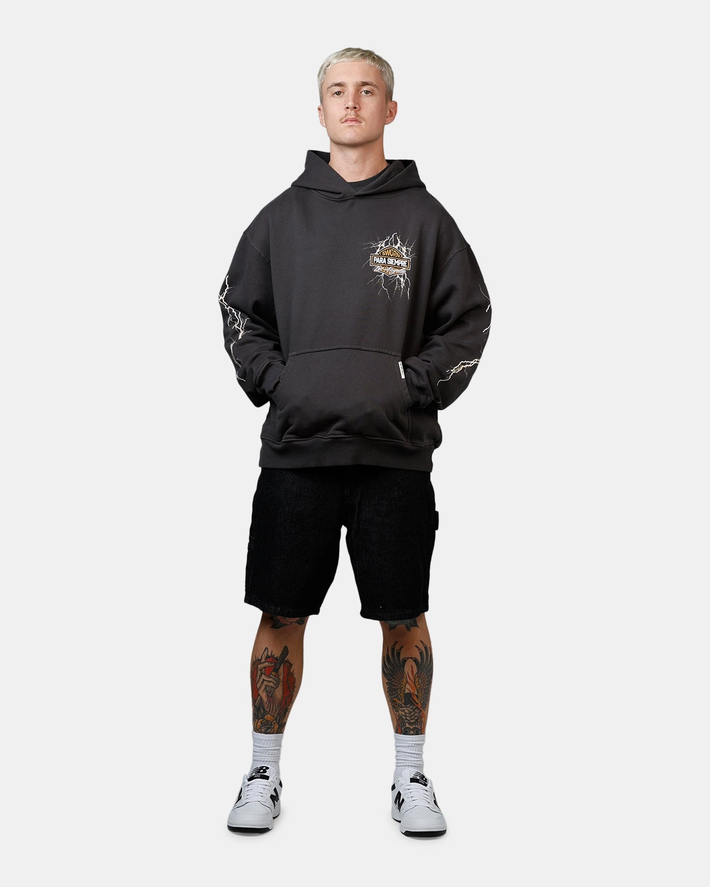 Urban Fit Sworn To Us Interstate Lighting 'Outlaw Spirit' Hoodie Washed Black