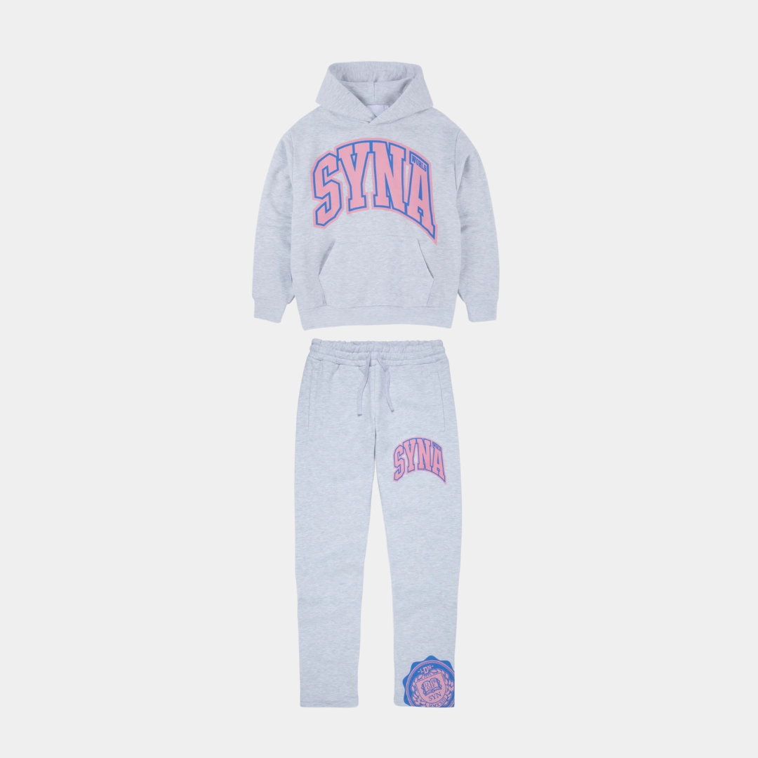 SecureZipper Active Gear Syna Crest Pack Logo Tracksuit - White/Pink