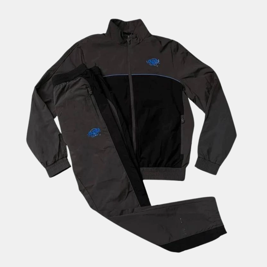 expression Syna Logo Shell Tracksuit - Grey/Black/Cobalt
