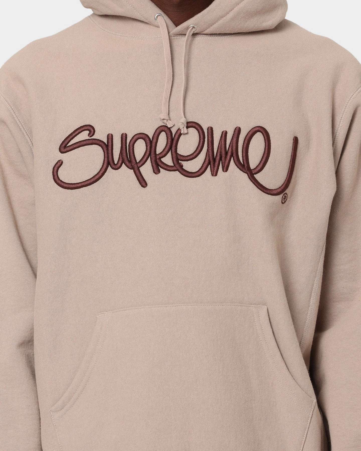 Supreme Raised Handstyle Hoodie Brown theater performance Water Resistant Material