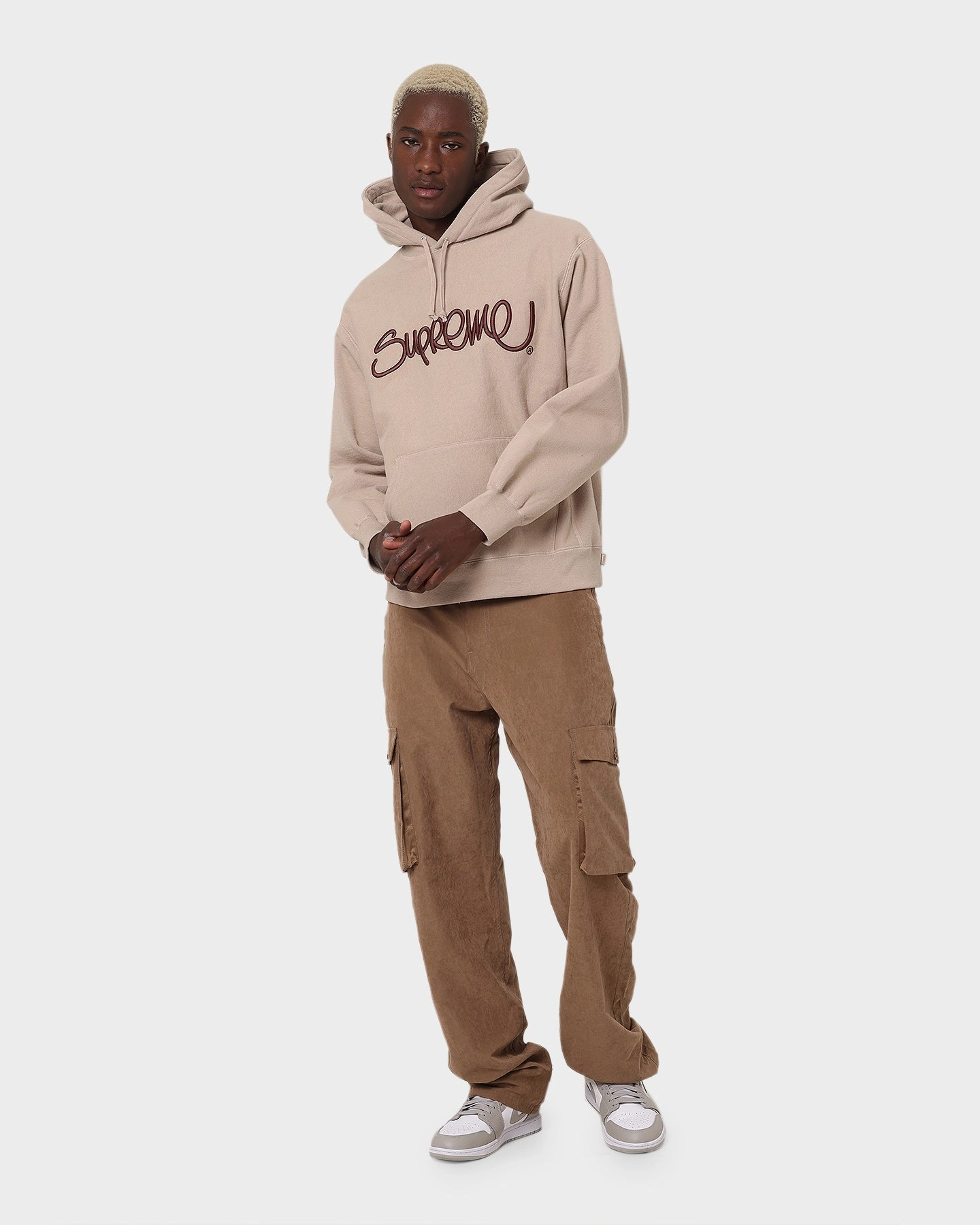 Cravat Explain Supreme Raised Handstyle Hoodie Brown