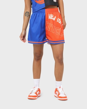 All Purpose Utility Fit Mitchell & Ness Women's New York Knicks Big Face 5.0 Shorts Blue