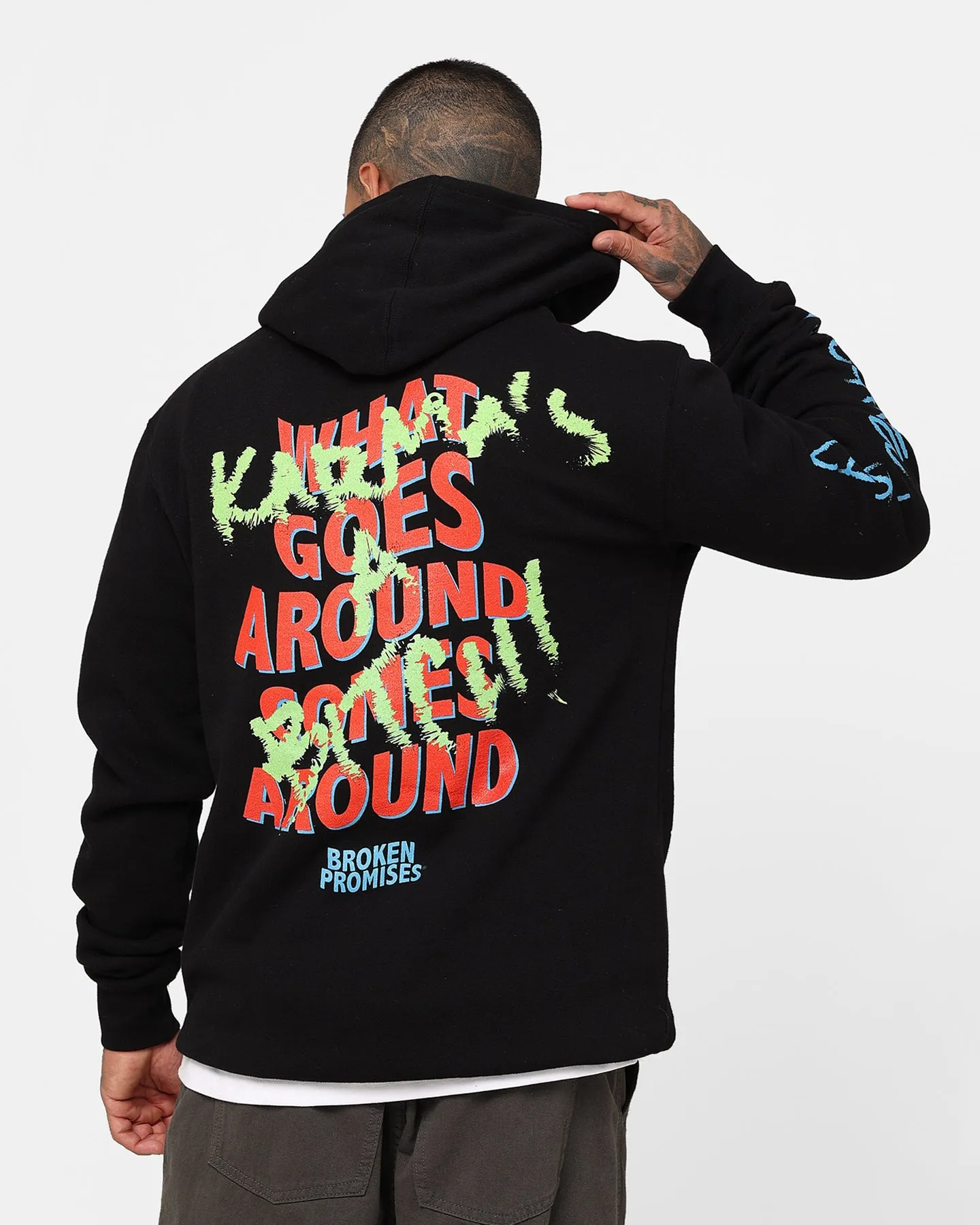Broken Promises Karma Hoodie Black Snag Free Surface YKK Zipper Quality