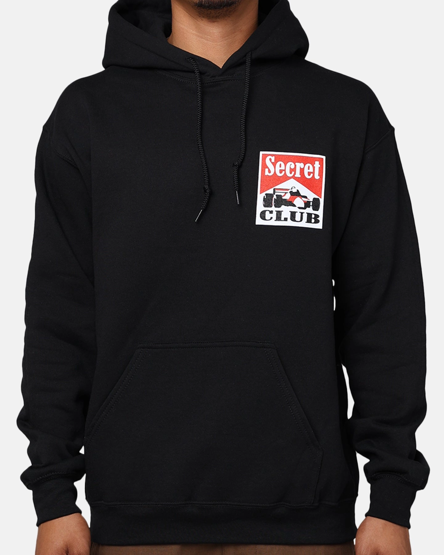 Secret Club Racing Hoodie Black Warm and Practical