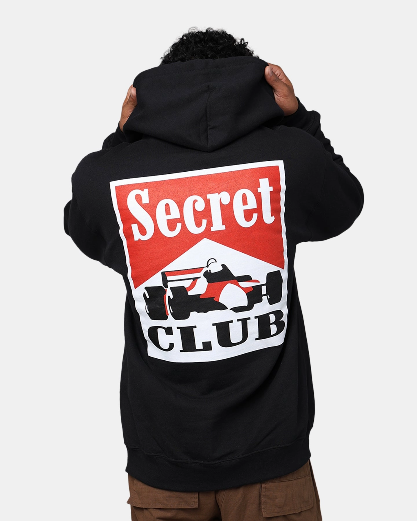 Secret Club Racing Hoodie Black Chic Look Surfer