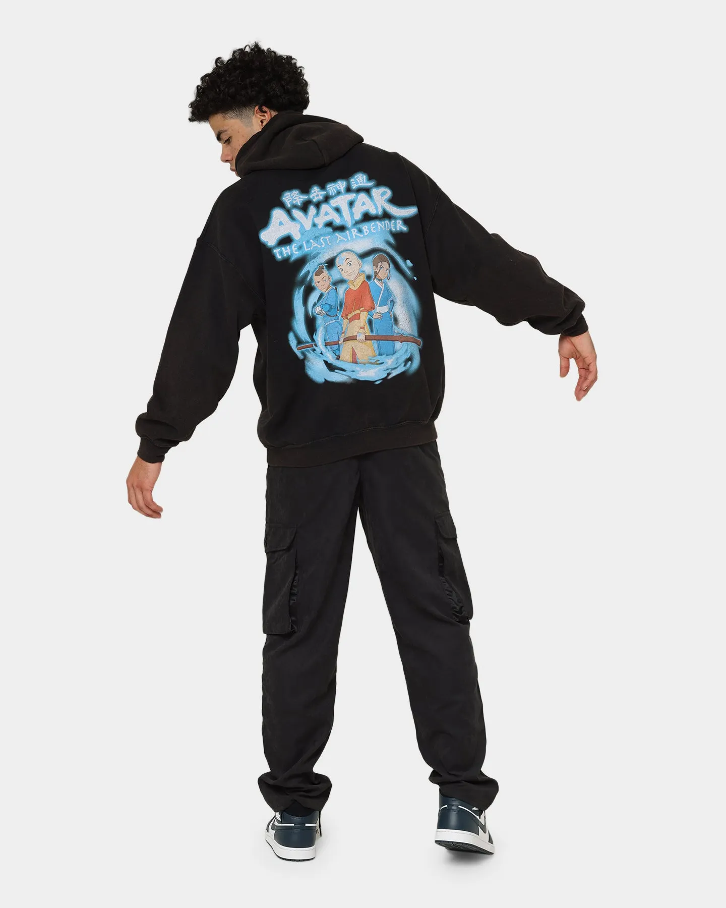 Non Restrictive Fit Goat Crew X Avatar: Gaang Vintage Hoodie Washed Black