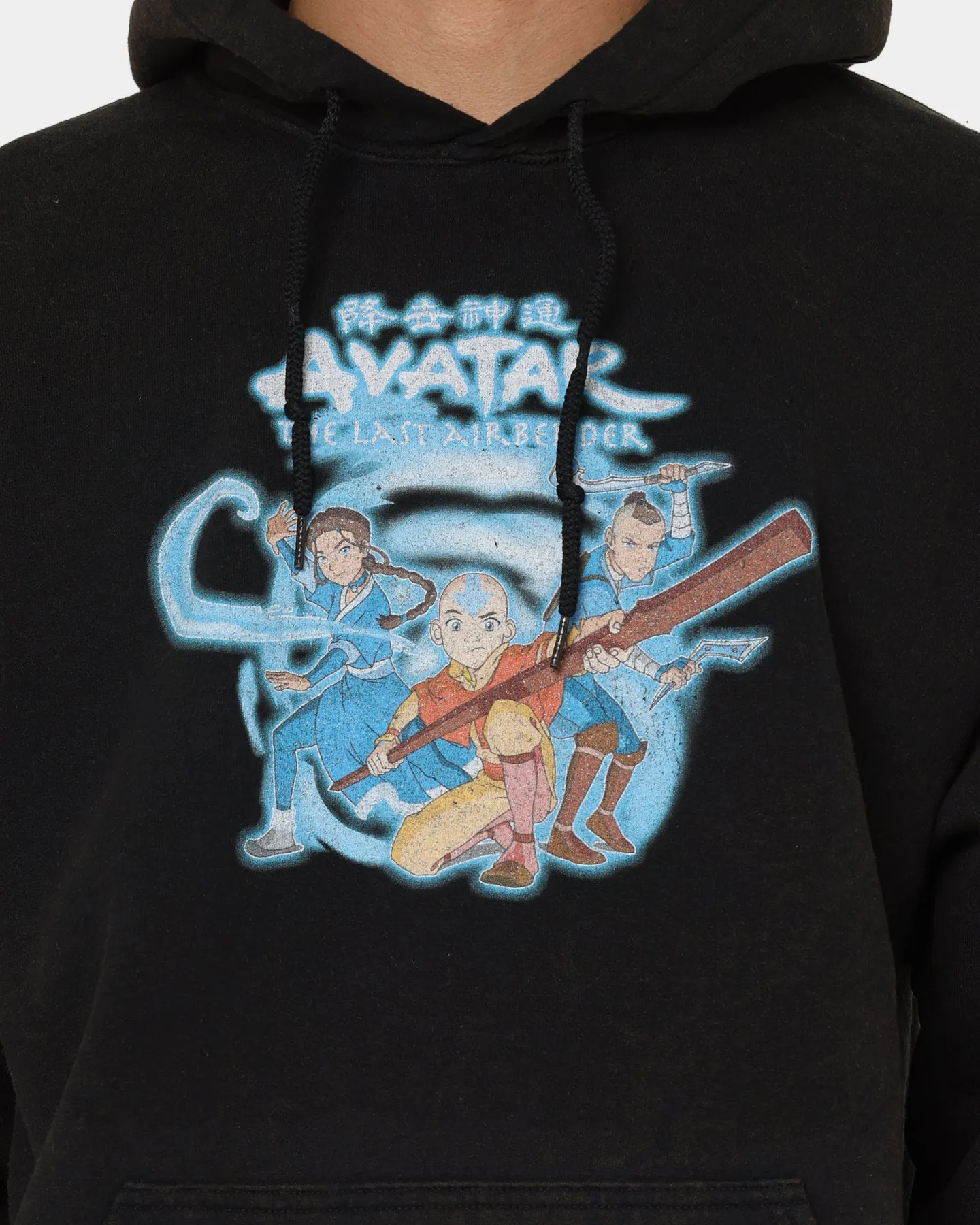 Durable Stitching Abrasion Resistant Fabric Goat Crew X Avatar: Gaang Vintage Hoodie Washed Black