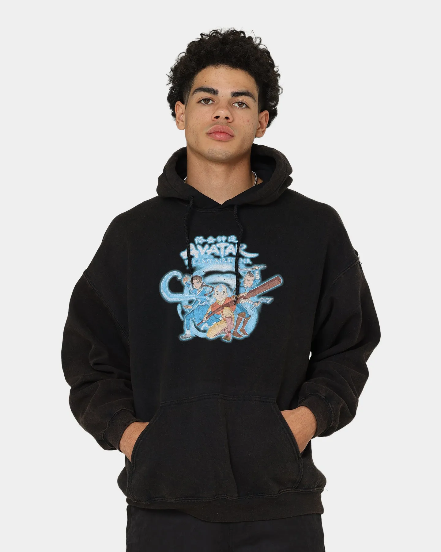 Corduroy Lose Goat Crew X Avatar: Gaang Vintage Hoodie Washed Black