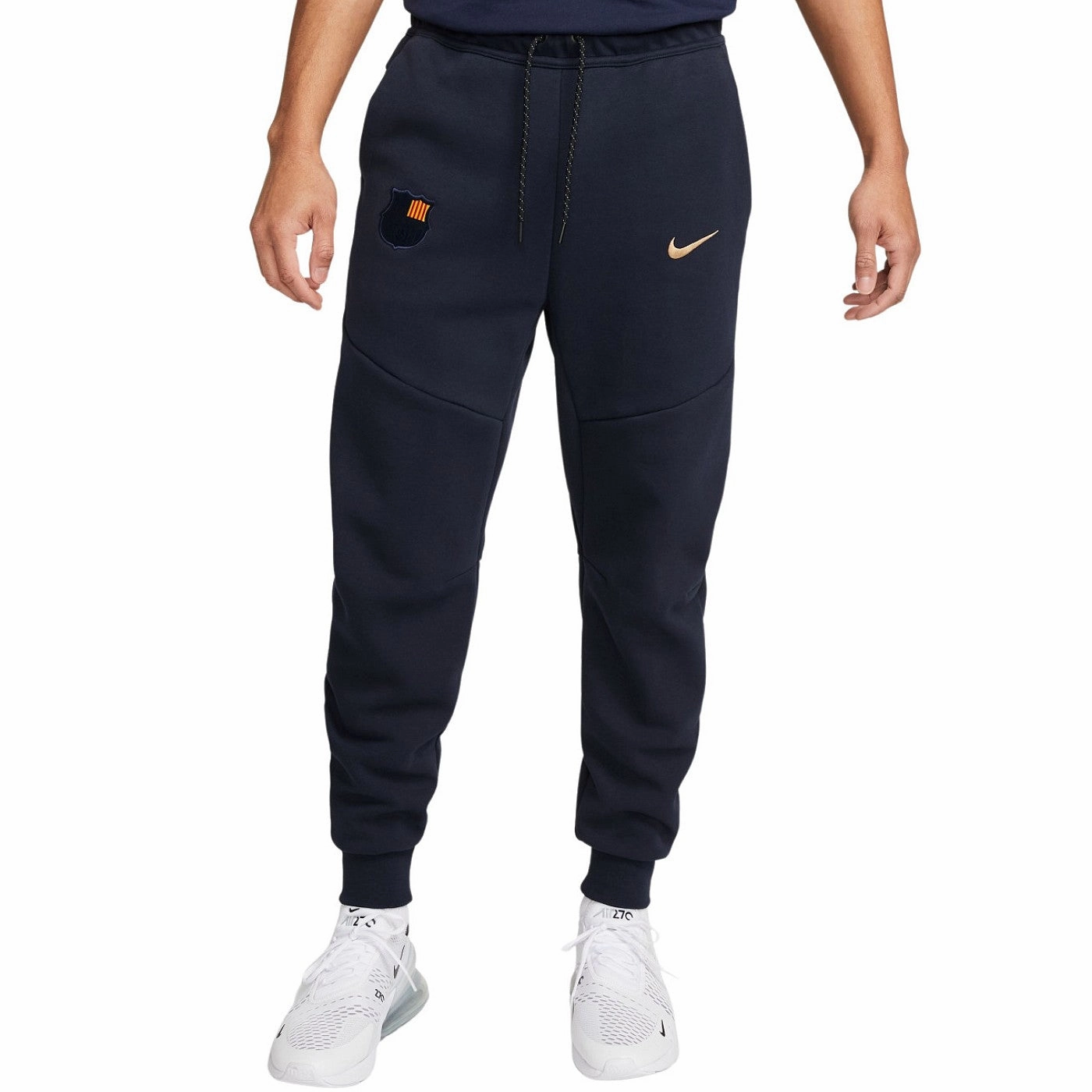 FC Barcelona Tech Fleece gold/navy presentation tracksuit 2023 - Nike relaxation