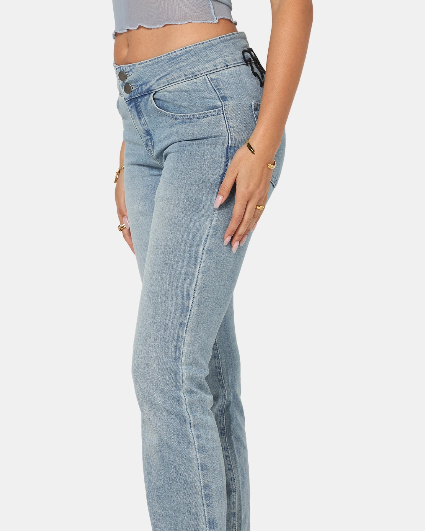 Natural Fit All Fit Design Ed Hardy Women's Low Rise Skinny Jeans Blue Denim