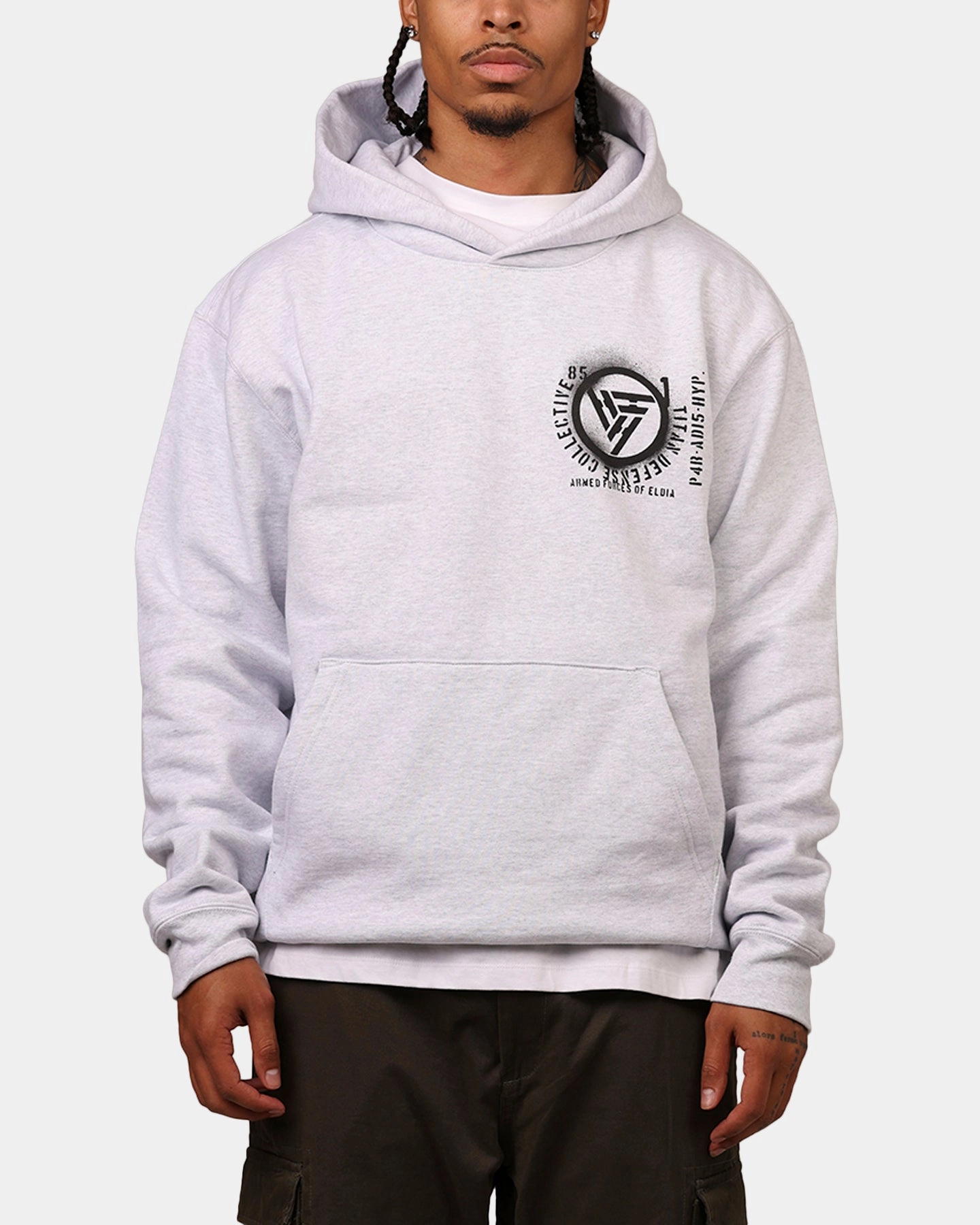 Short Stand Collar Hypland X Attack On Titan Eldia Hoodie Cement