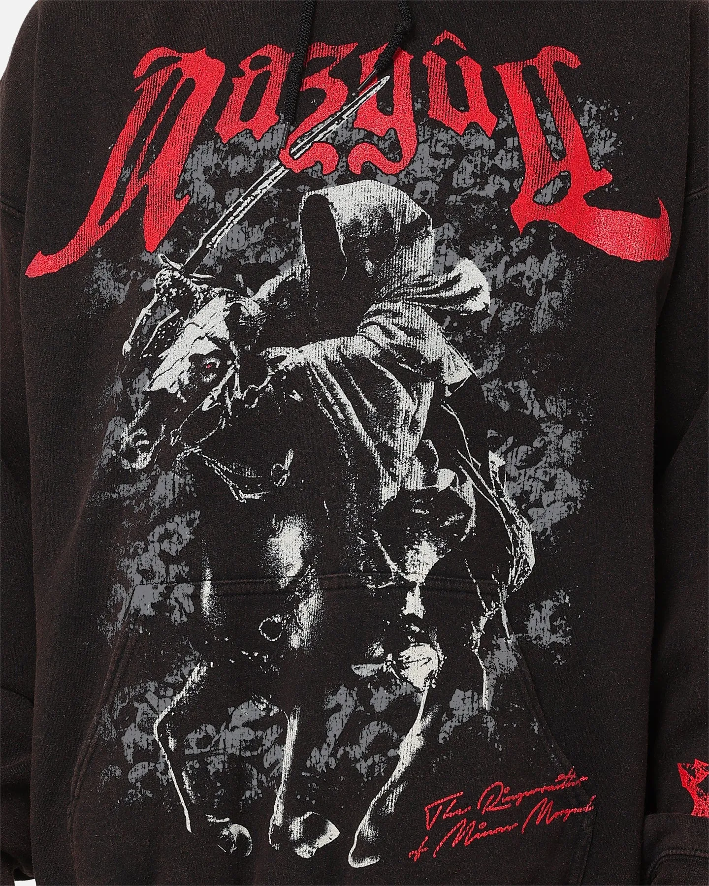 American Thrift X The Lord Of The Rings Nazgul Vintage Hoodie Black Wash Halloween