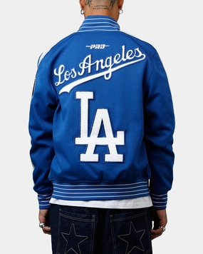 Pro Standard Los Angeles Dodgers Double Knit Jacket Blue Reinforced Shoulder Panels
