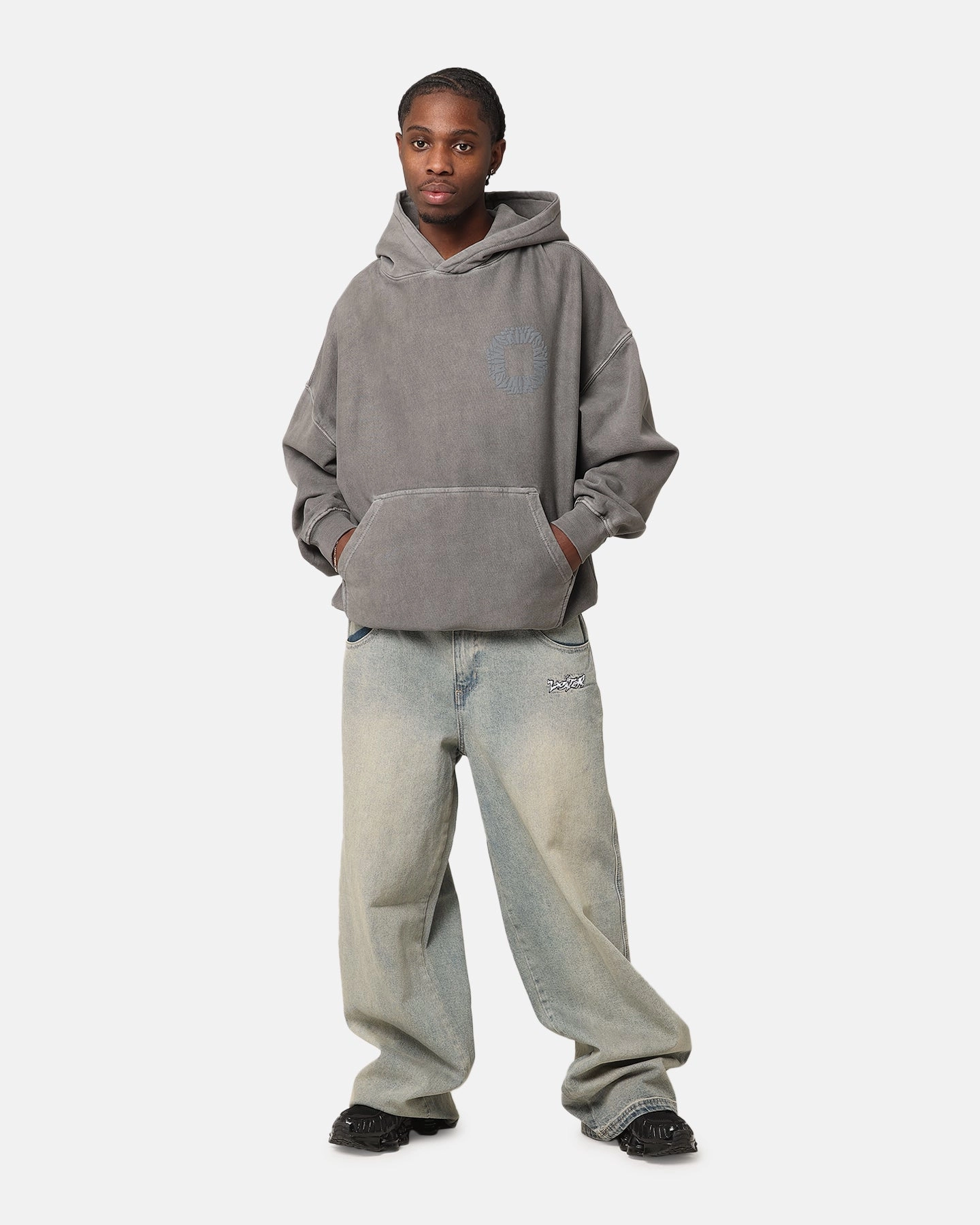 Saint Morta Rave Premium Hoodie Washed Charcoal Customizable Fit YKK Zipper