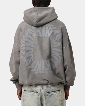 Saint Morta Rave Premium Hoodie Washed Charcoal Stand