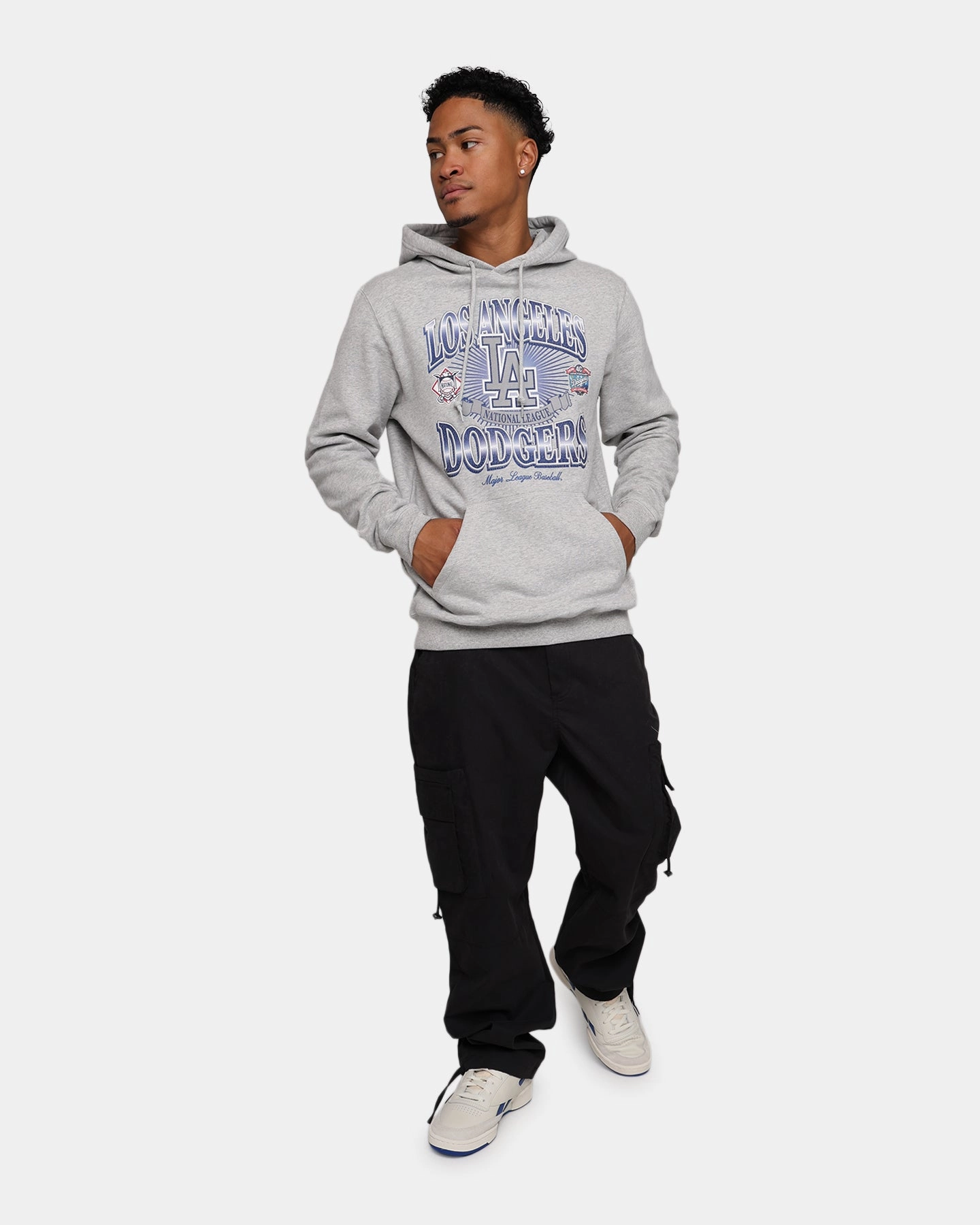 Patchwork Commute New Era Los Angeles Dodgers Pullover Hoodie Grey